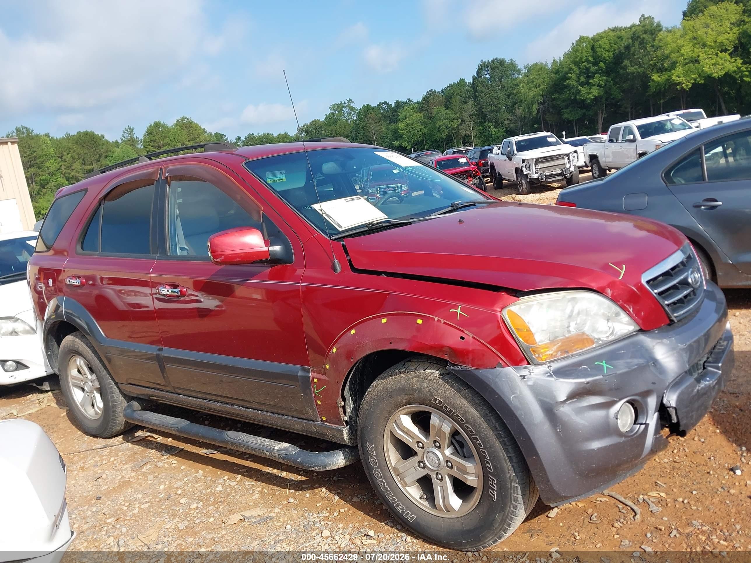 2008 Kia Sorento Ex Red vin: KNDJD736885841645