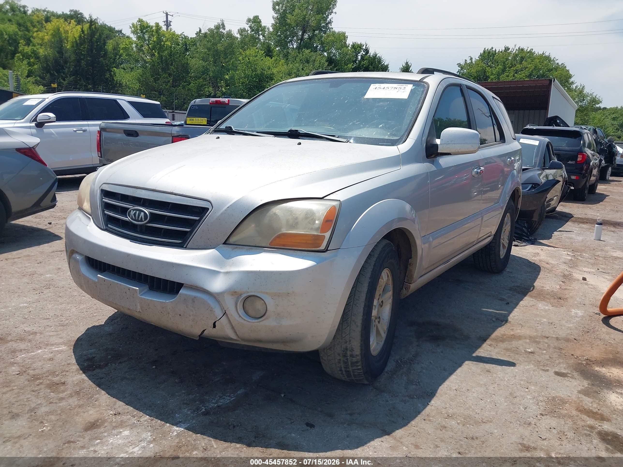 2008 Kia Sorento Ex Silver vin: KNDJD736985805656