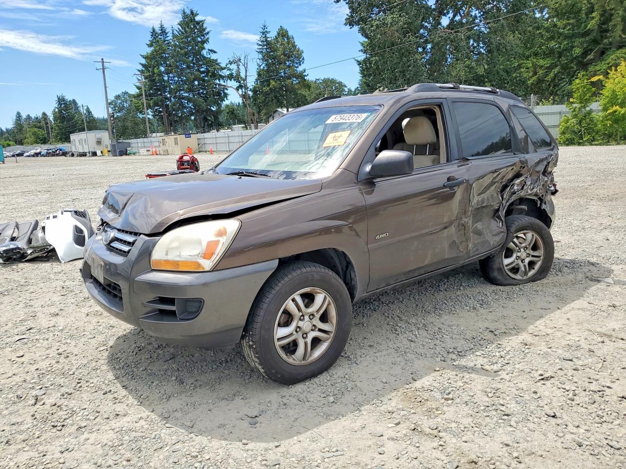 2007 Kia Sportage Lx Brown vin: KNDJE723077422065