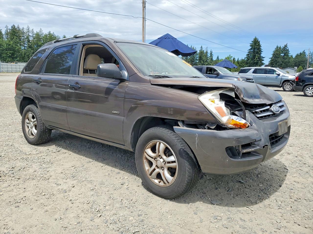 2007 Kia Sportage Lx Brown vin: KNDJE723077422065