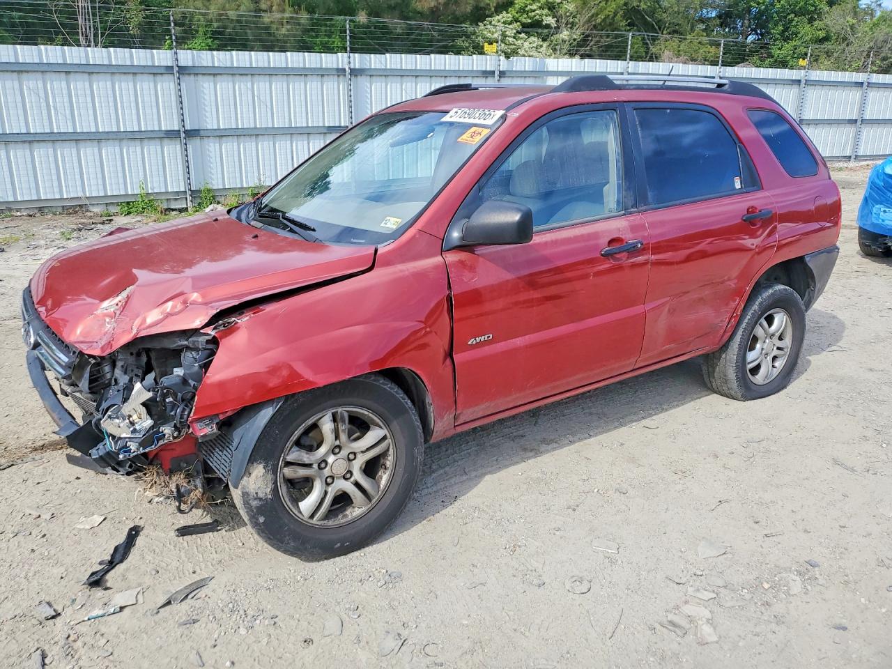 2007 Kia Sportage Lx Burgundy vin: KNDJE723077434216