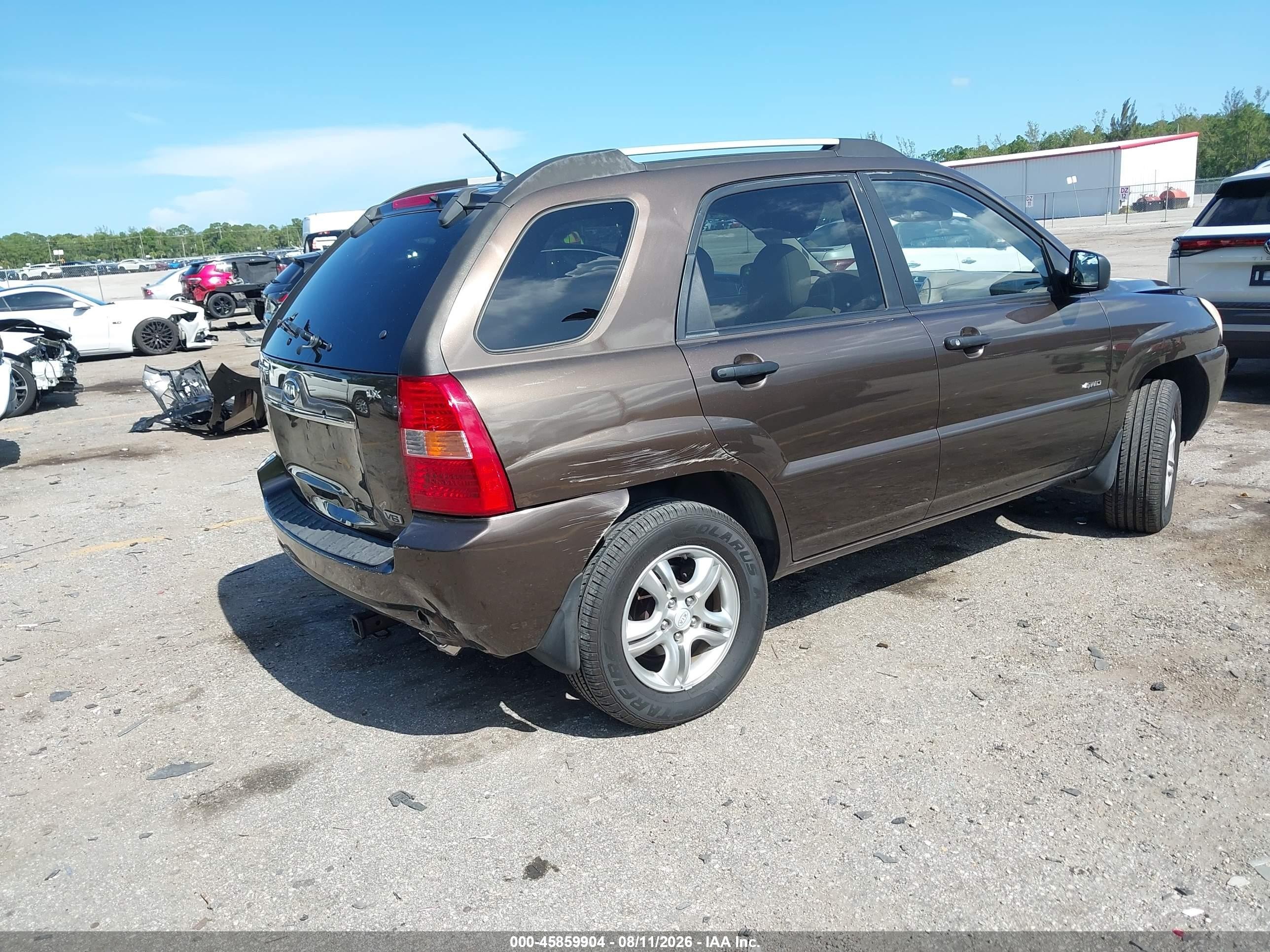 2008 Kia Sportage Lx V6 Коричневый vin: KNDJE723087464169