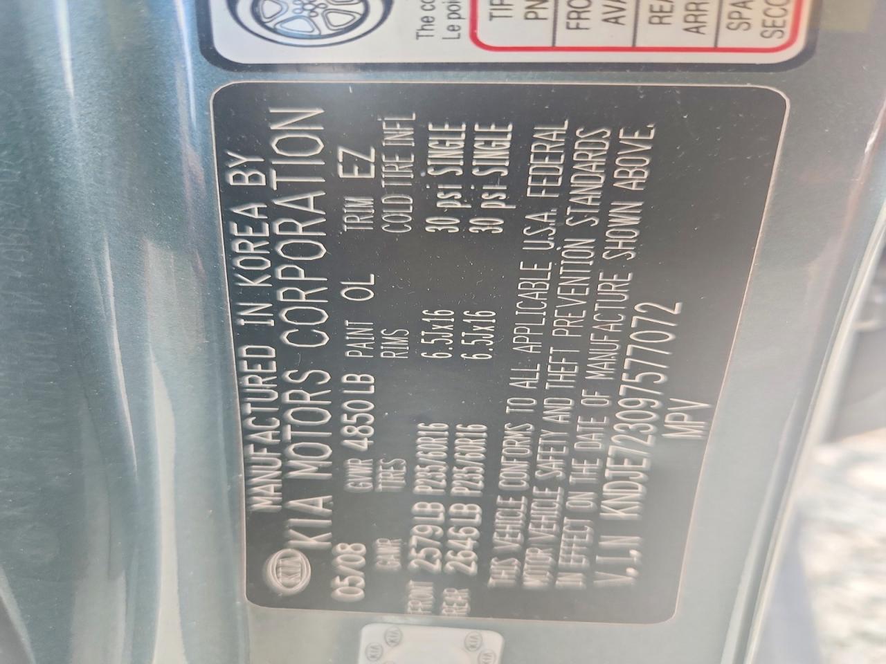 2009 Kia Sportage Lx Green vin: KNDJE723097577072
