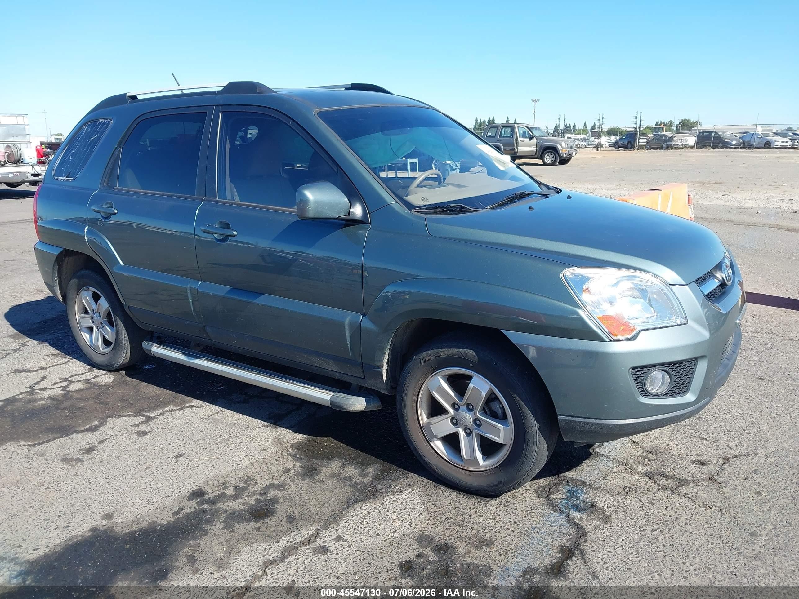 2009 Kia Sportage Ex V6 Green vin: KNDJE723097613536