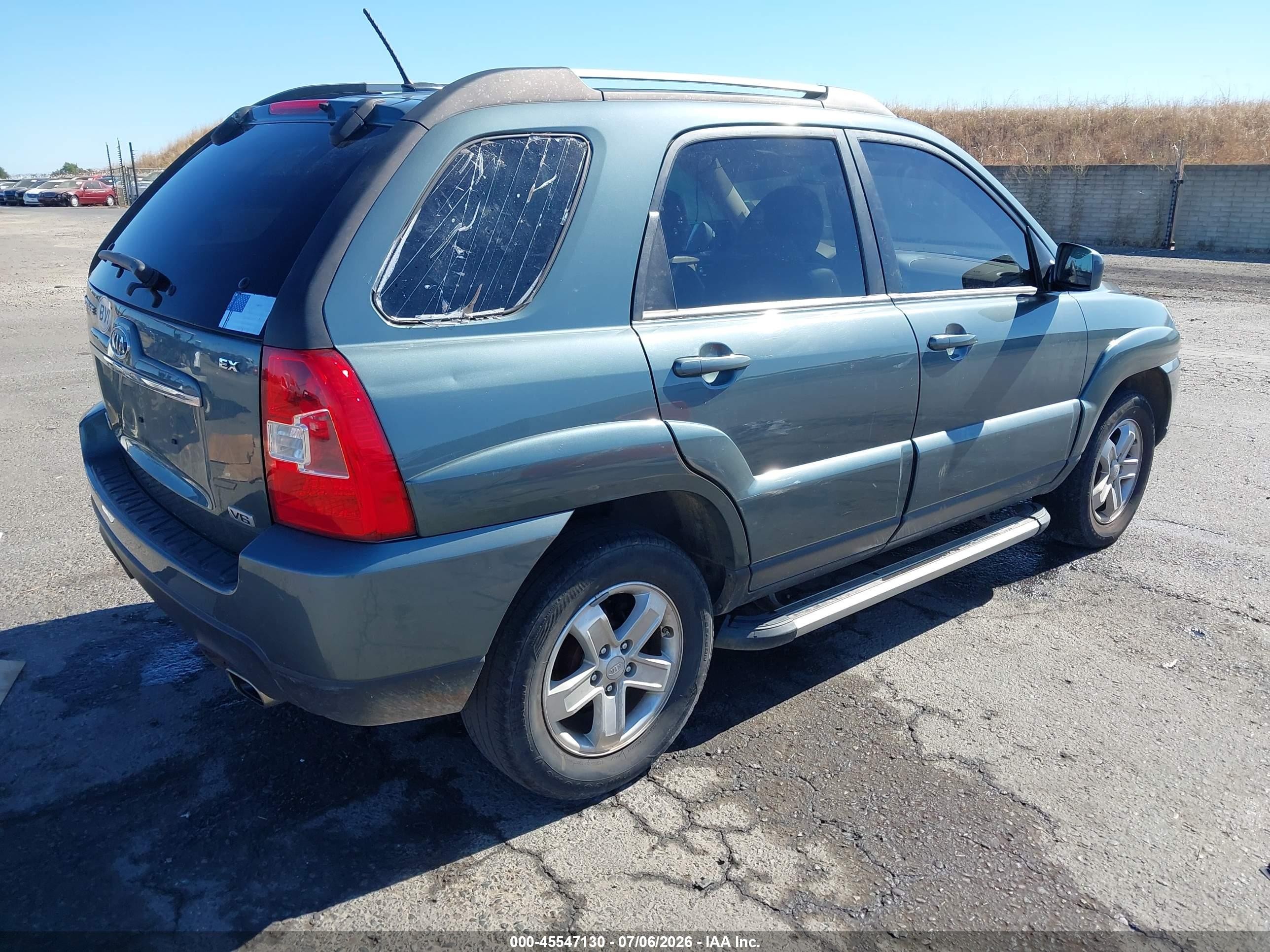 2009 Kia Sportage Ex V6 Green vin: KNDJE723097613536