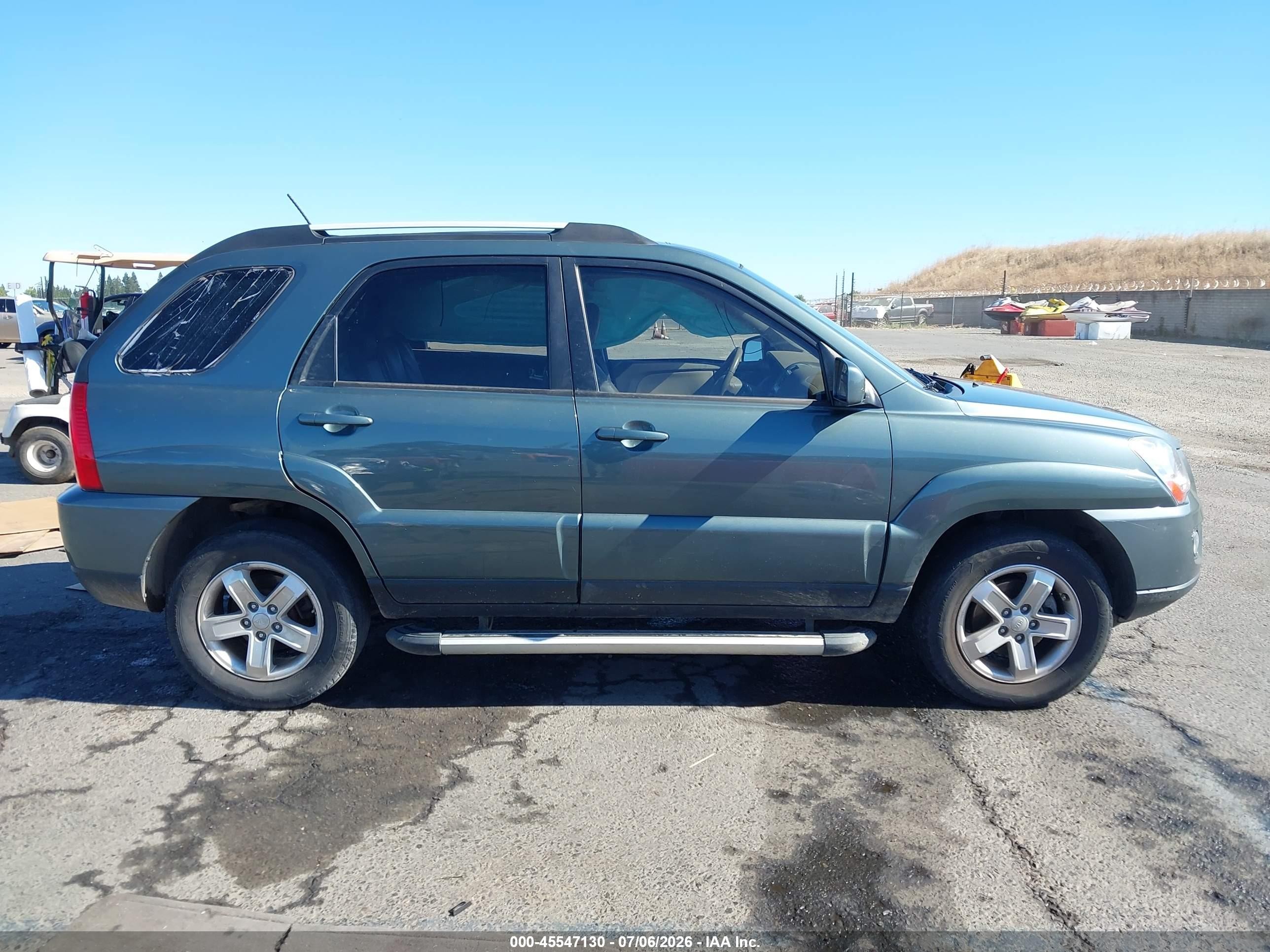 2009 Kia Sportage Ex V6 Green vin: KNDJE723097613536