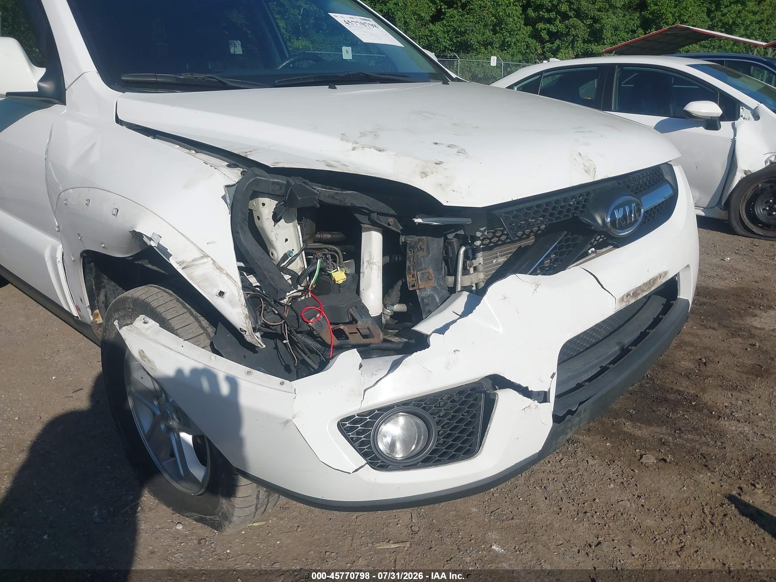 2009 Kia Sportage Ex V6 White vin: KNDJE723097637027