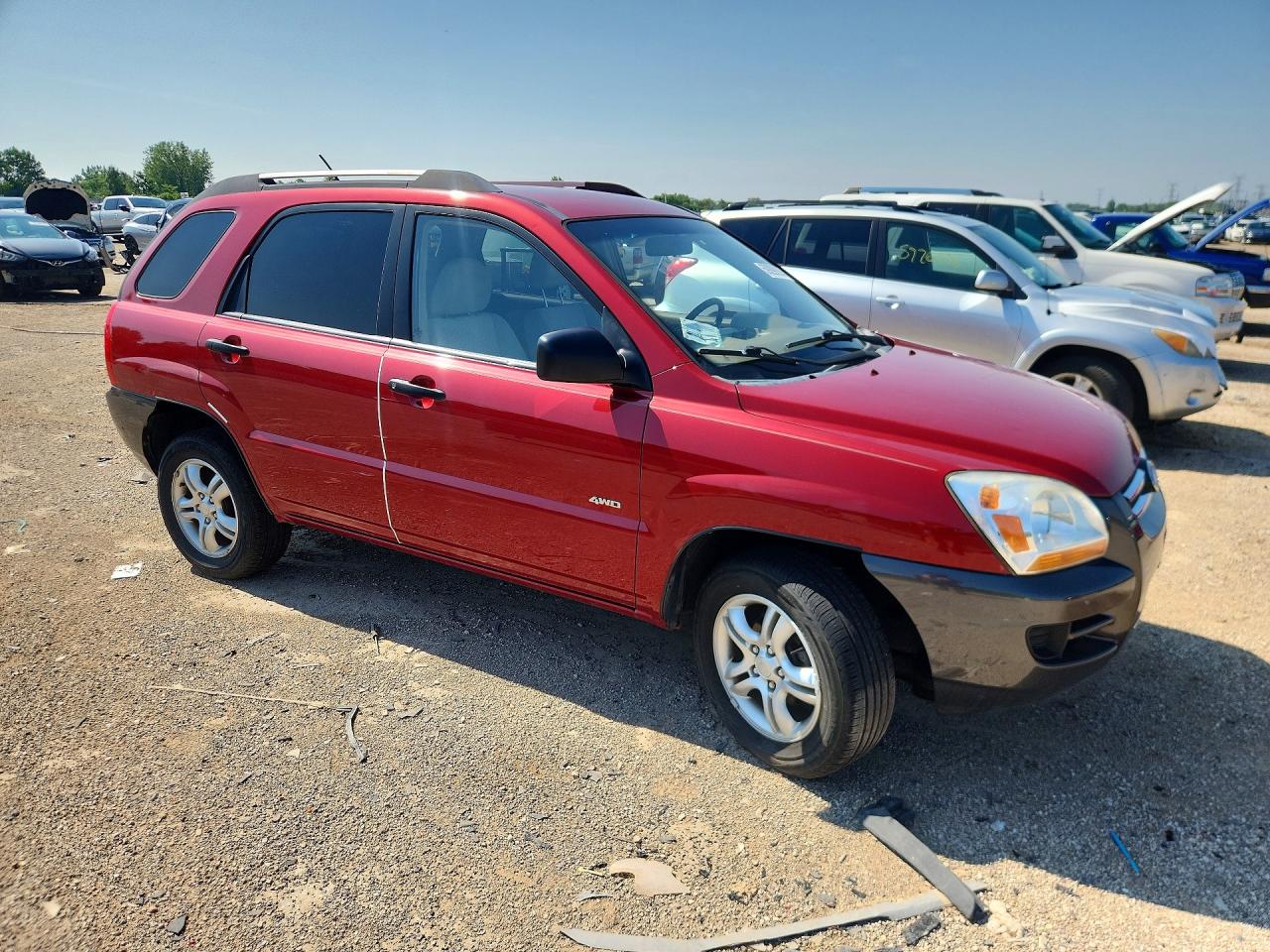 2007 Kia Sportage Ex Red vin: KNDJE723177303490