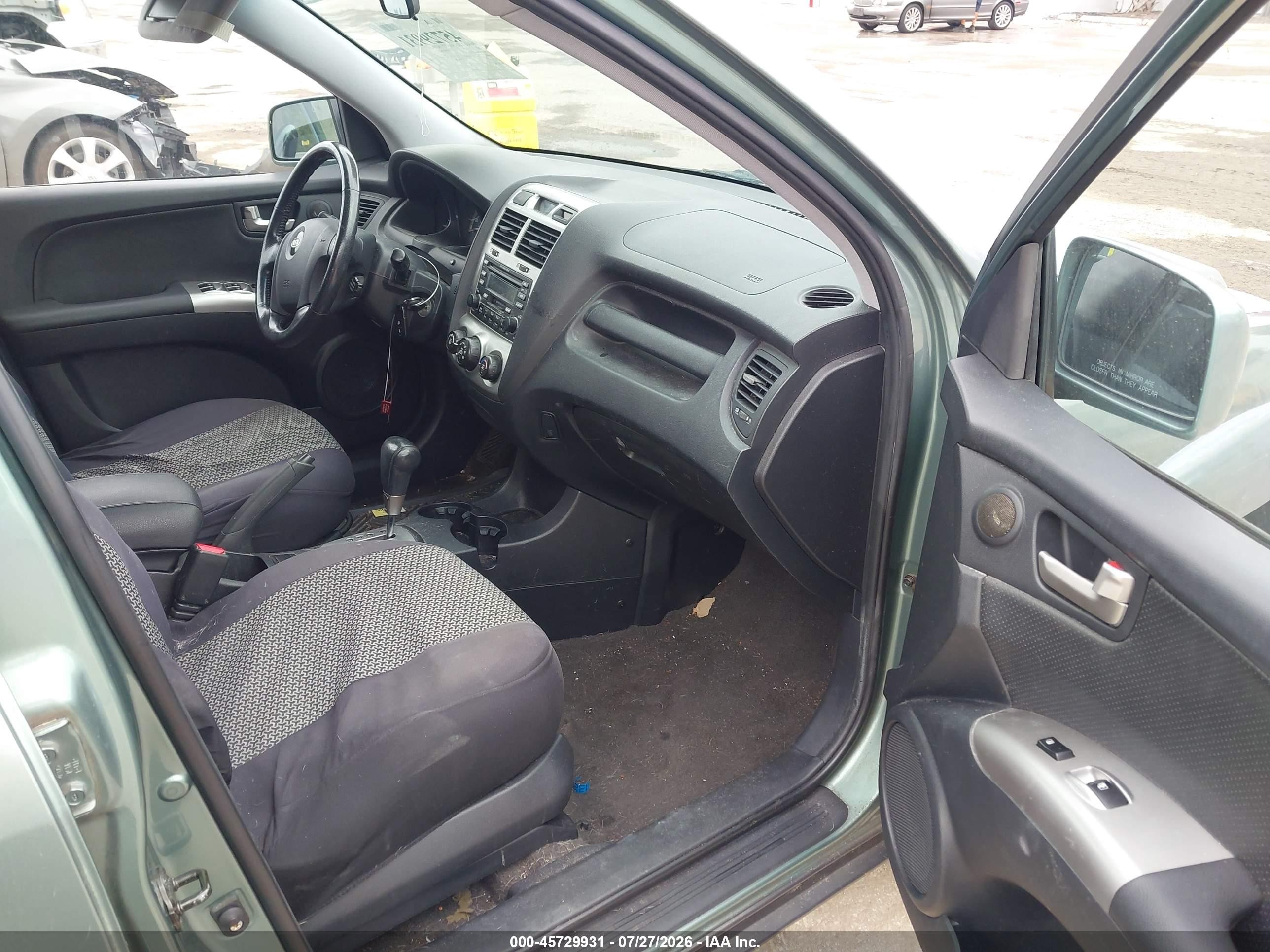 2007 Kia Sportage Ex V6 Зеленый vin: KNDJE723277323134