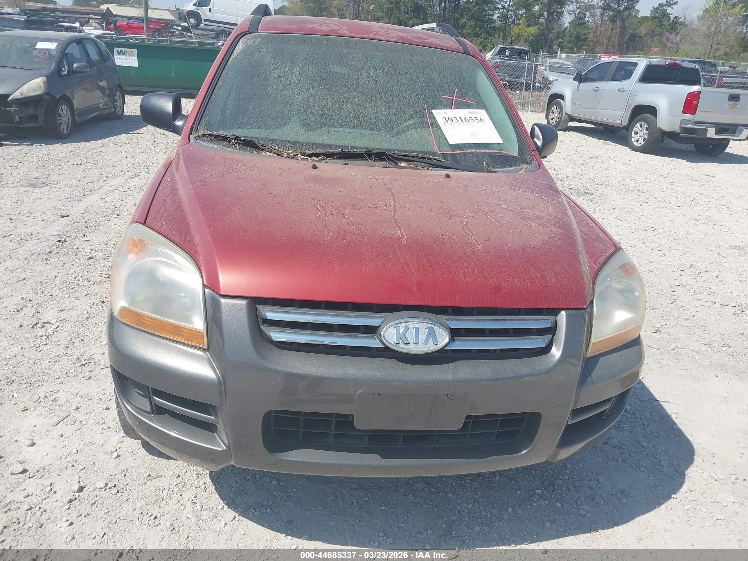 2008 Kia Sportage Lx V6 Red vin: KNDJE723287504414