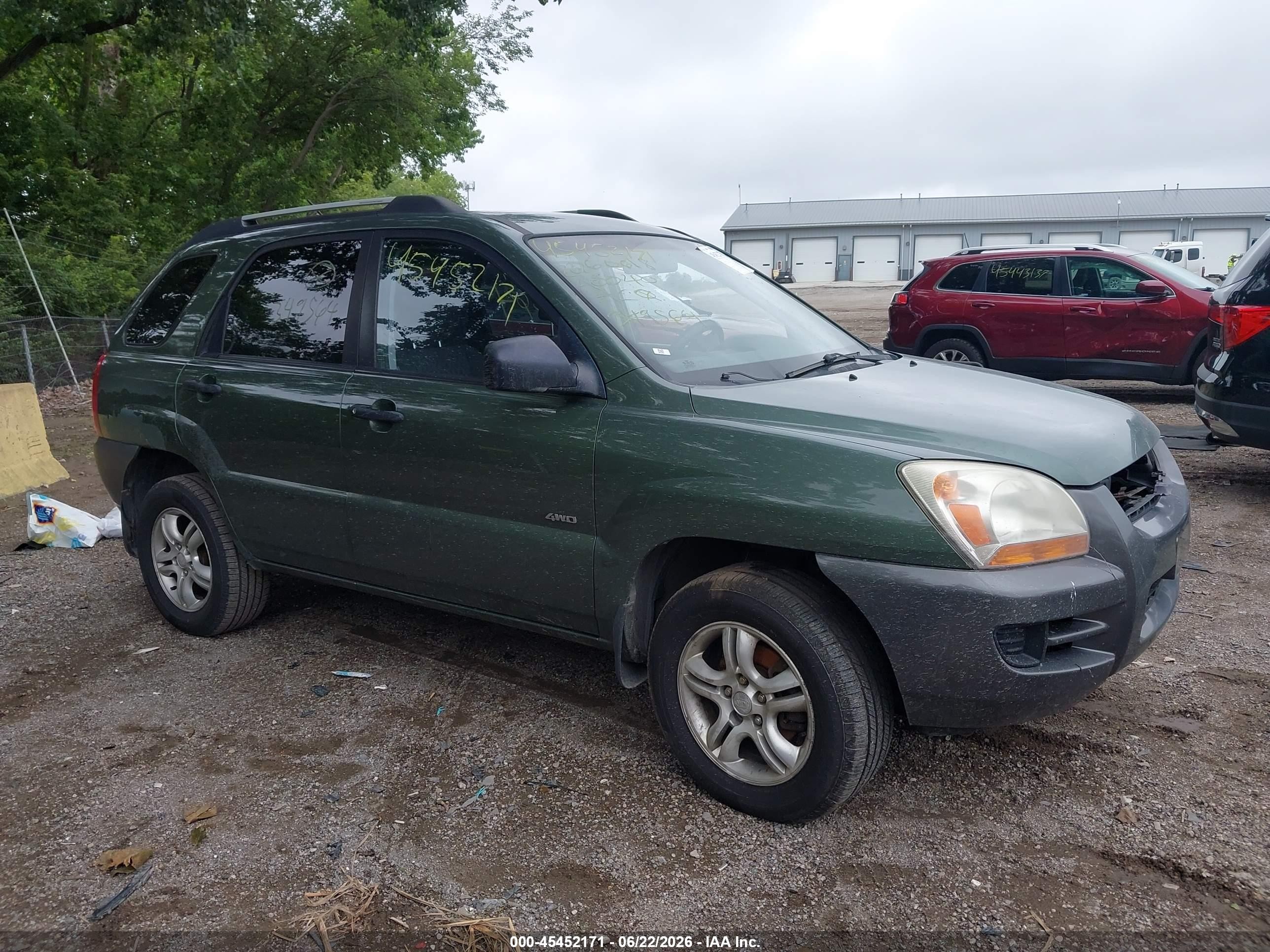 2007 Kia Sportage Lx V6 Green vin: KNDJE723377349564