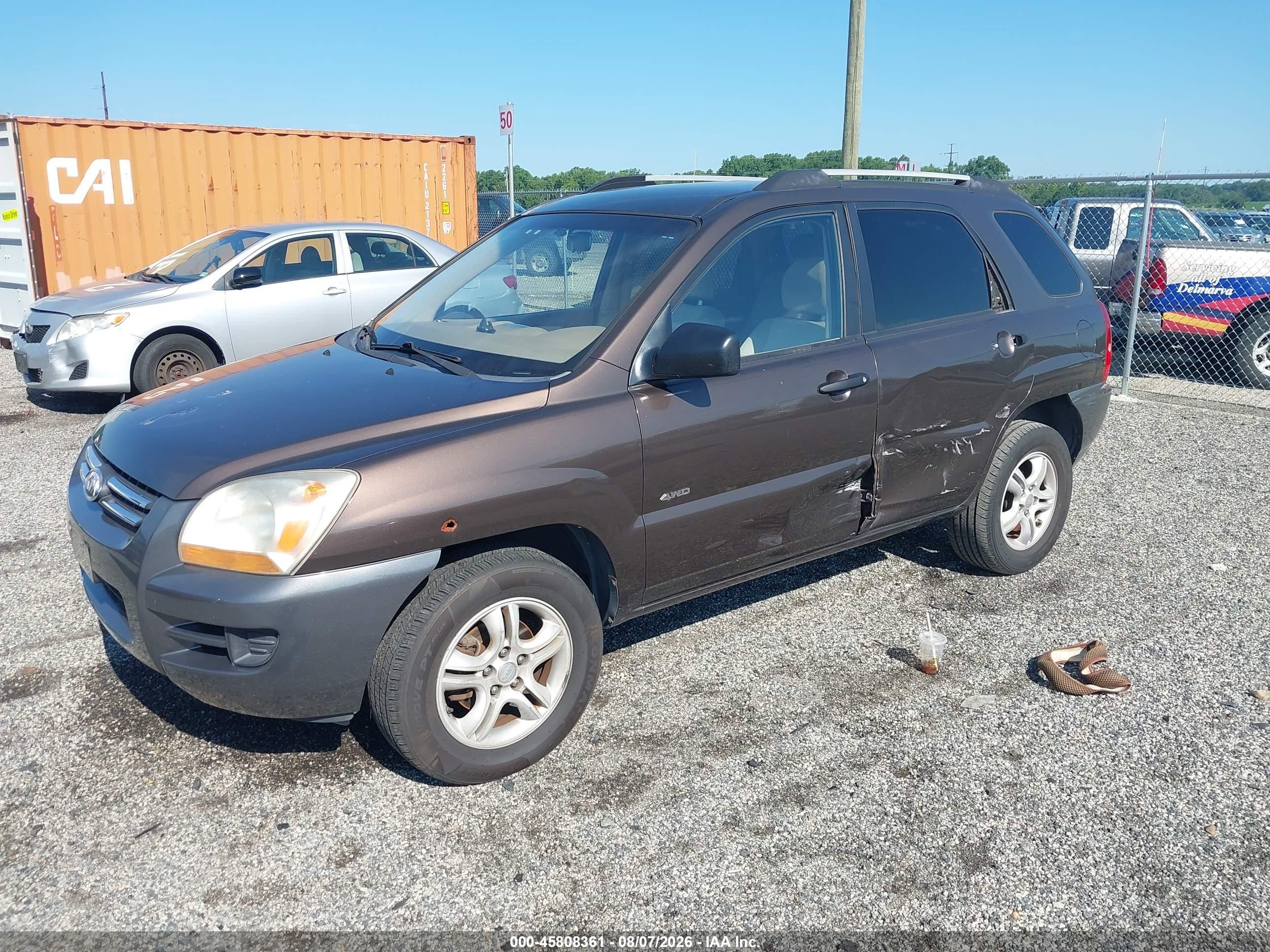 2008 Kia Sportage Lx V6 Brown vin: KNDJE723387473352