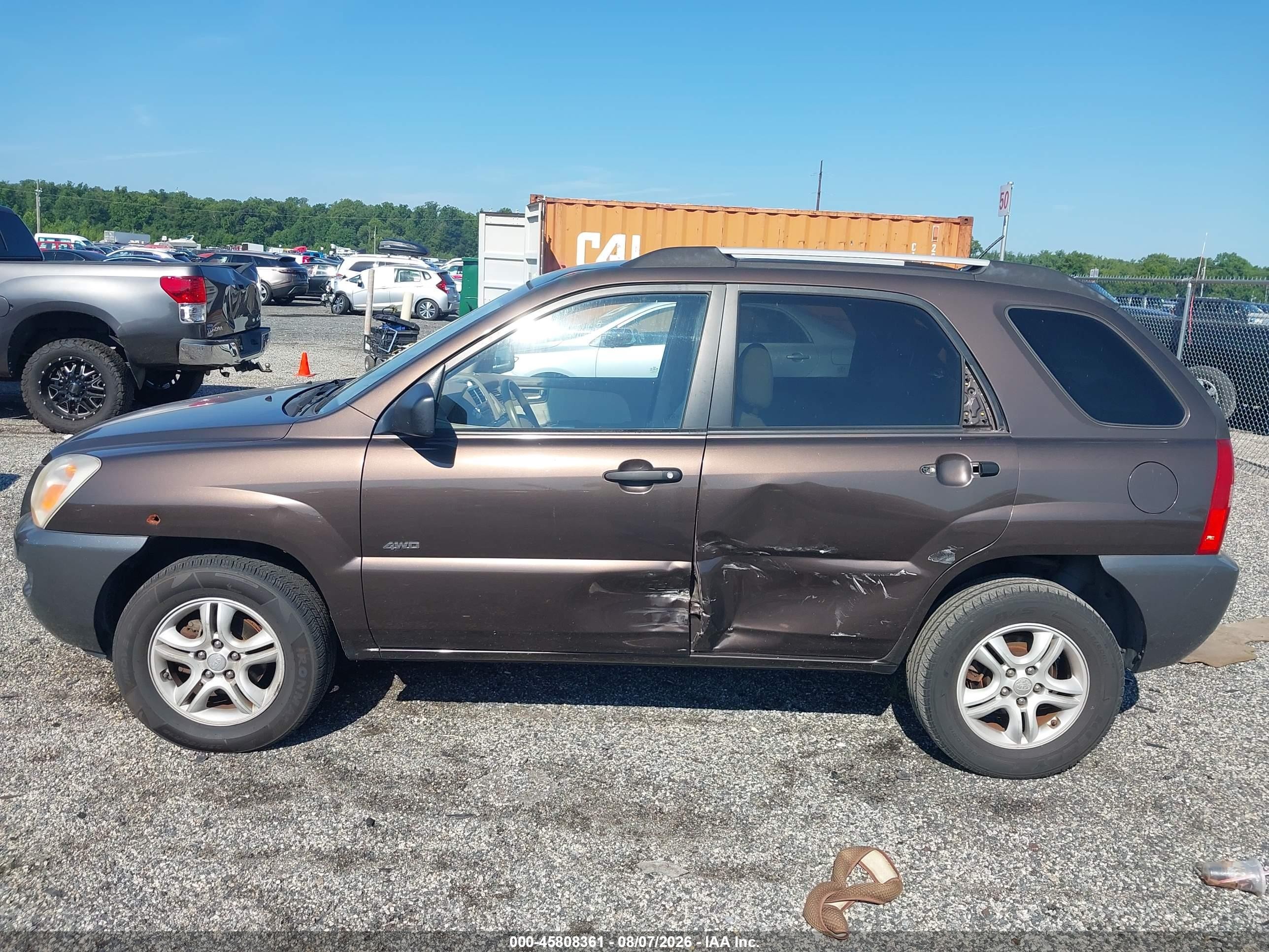 2008 Kia Sportage Lx V6 Brown vin: KNDJE723387473352