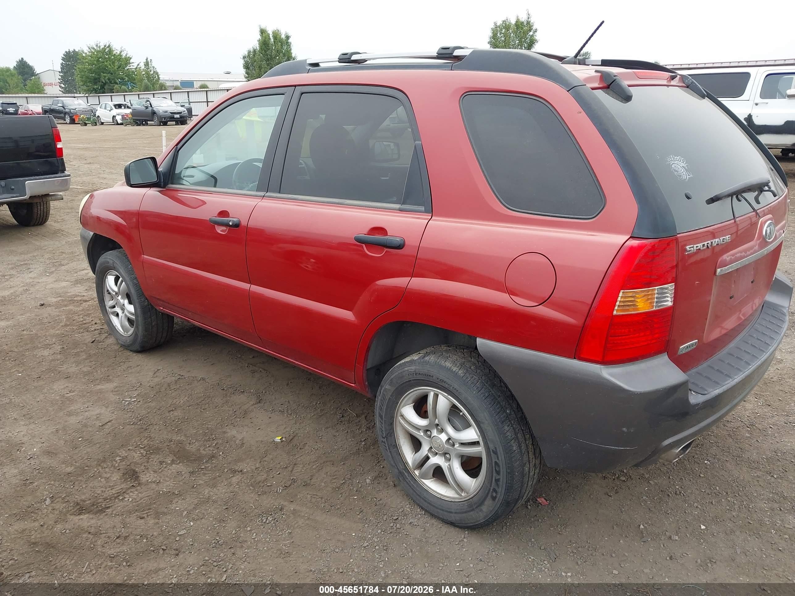 2008 Kia Sportage Lx V6 Burgundy vin: KNDJE723387491608