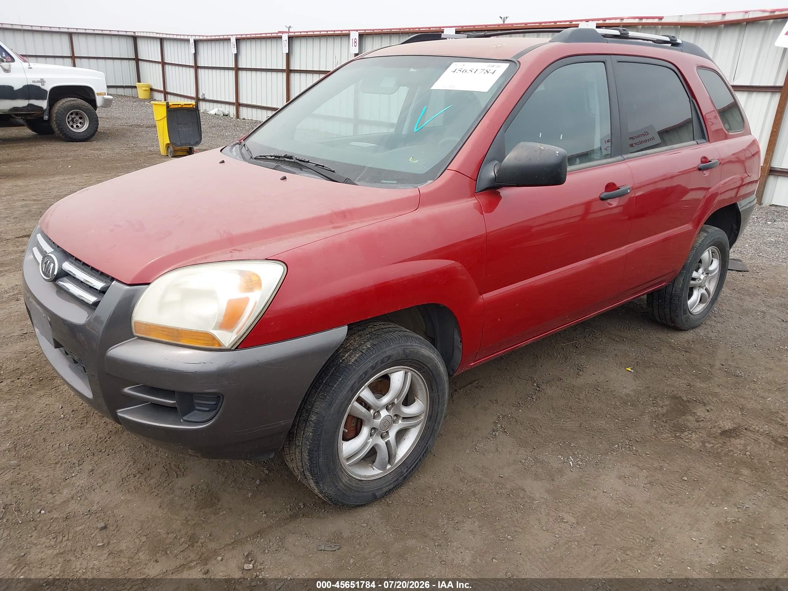 2008 Kia Sportage Lx V6 Burgundy vin: KNDJE723387491608