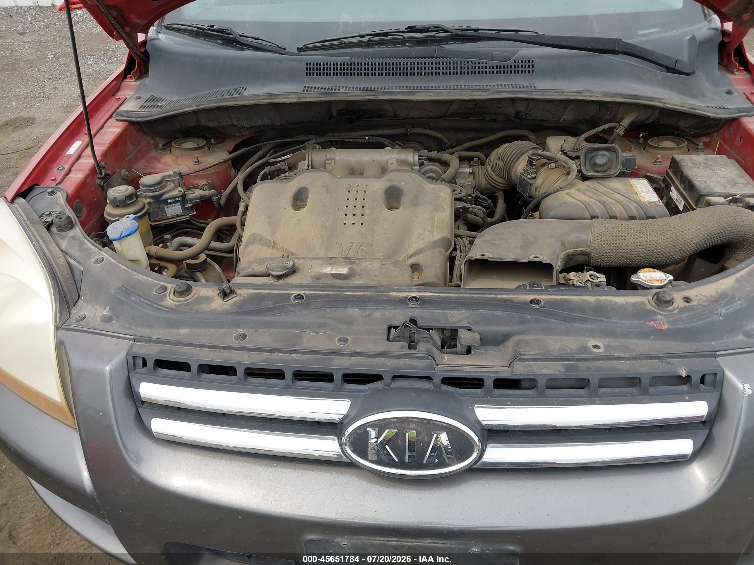 2008 Kia Sportage Lx V6 Burgundy vin: KNDJE723387491608