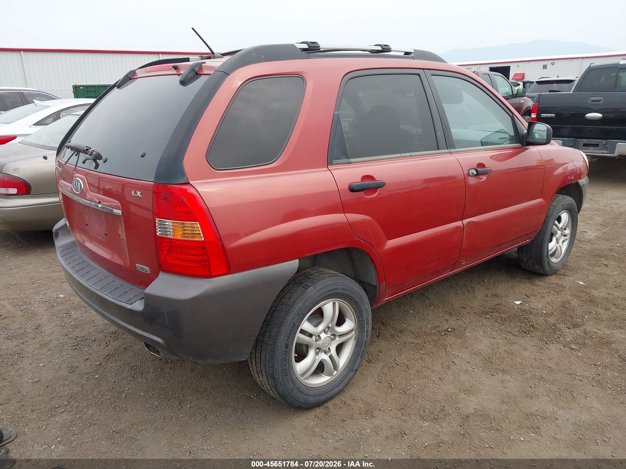 2008 Kia Sportage Lx V6 Burgundy vin: KNDJE723387491608