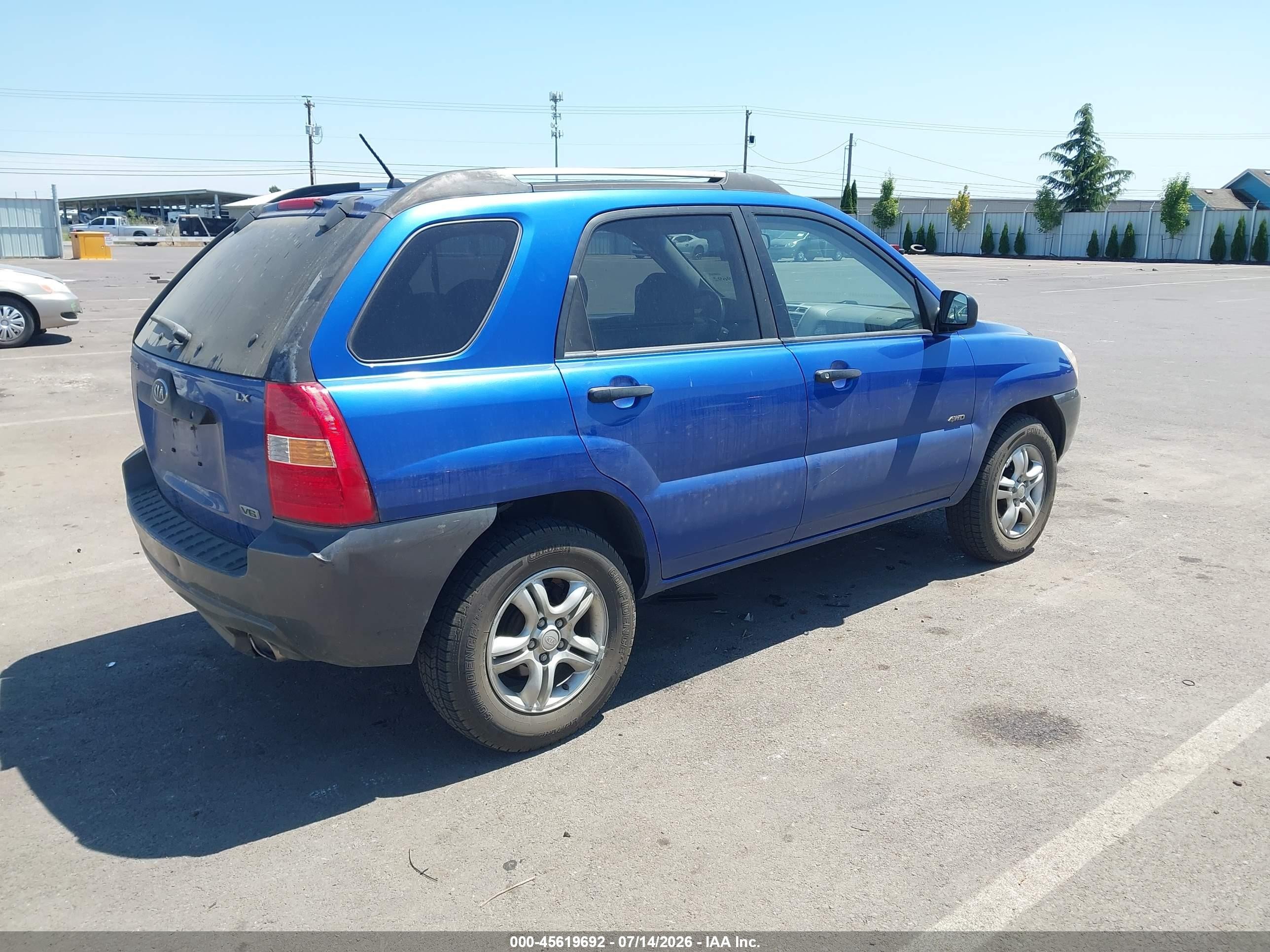 2006 Kia Sportage Ex V6/lx V6 Blue vin: KNDJE723467160419