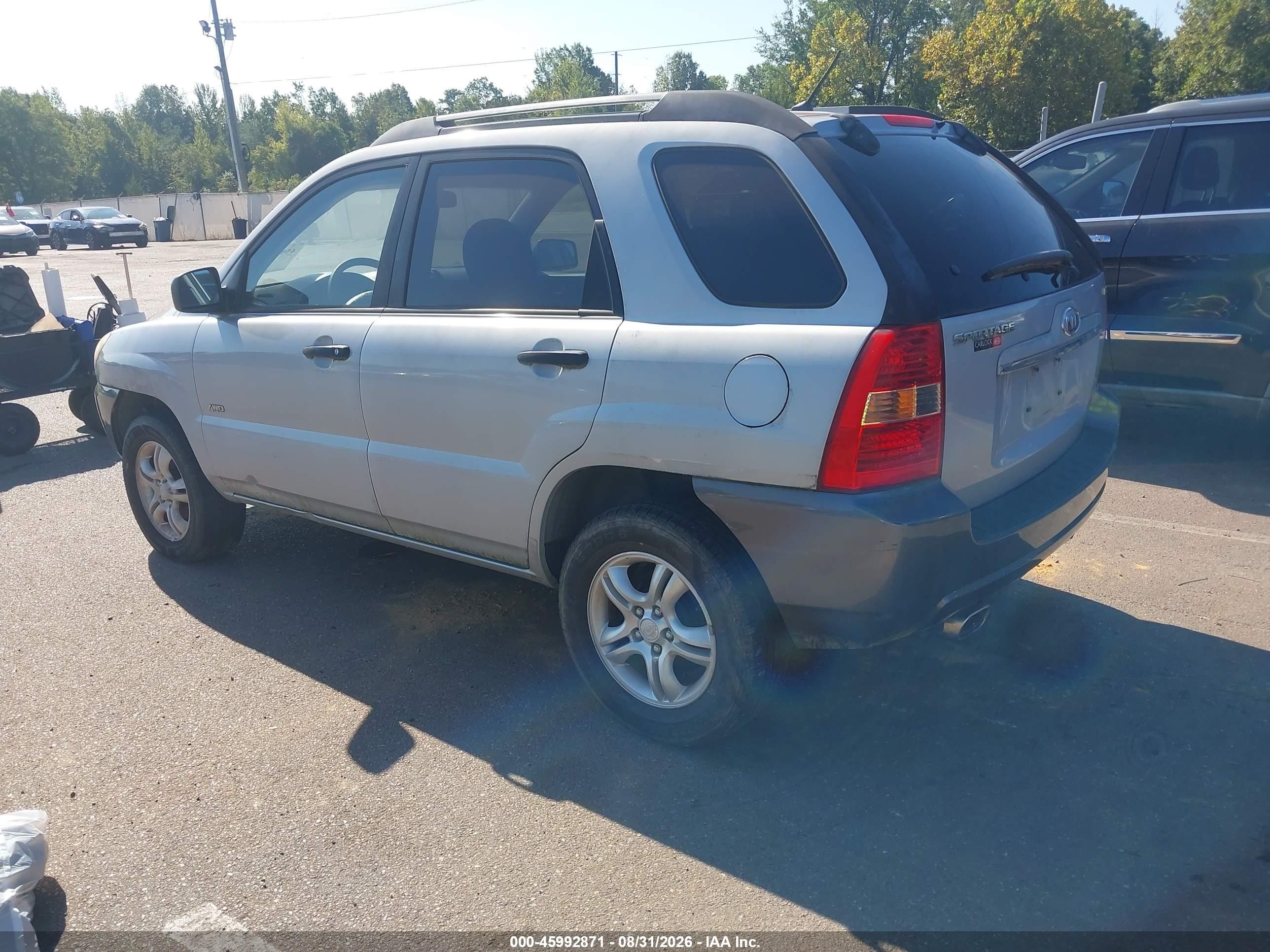 2008 Kia Sportage Lx V6 Gray vin: KNDJE723587469237