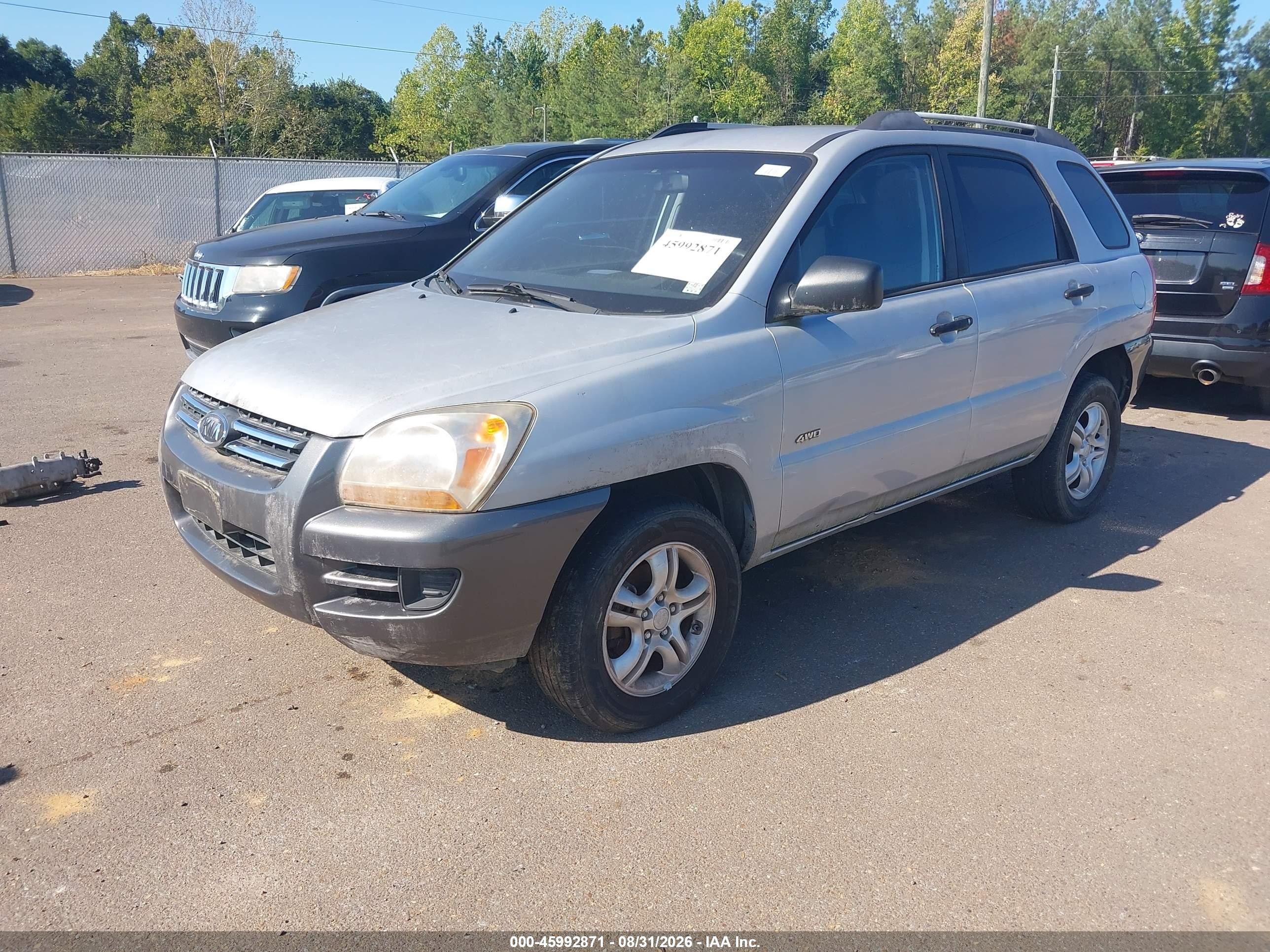 2008 Kia Sportage Lx V6 Gray vin: KNDJE723587469237