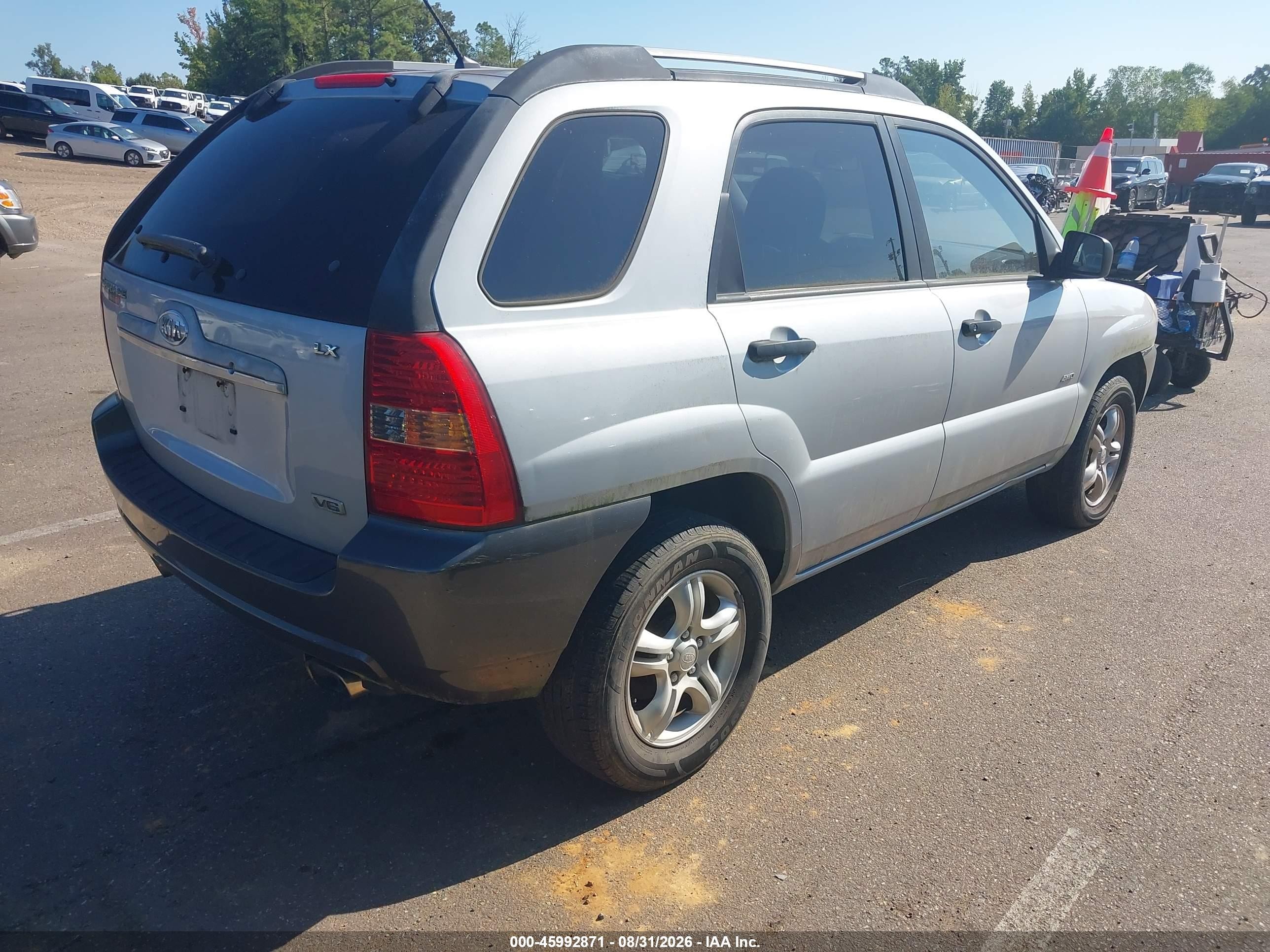 2008 Kia Sportage Lx V6 Gray vin: KNDJE723587469237