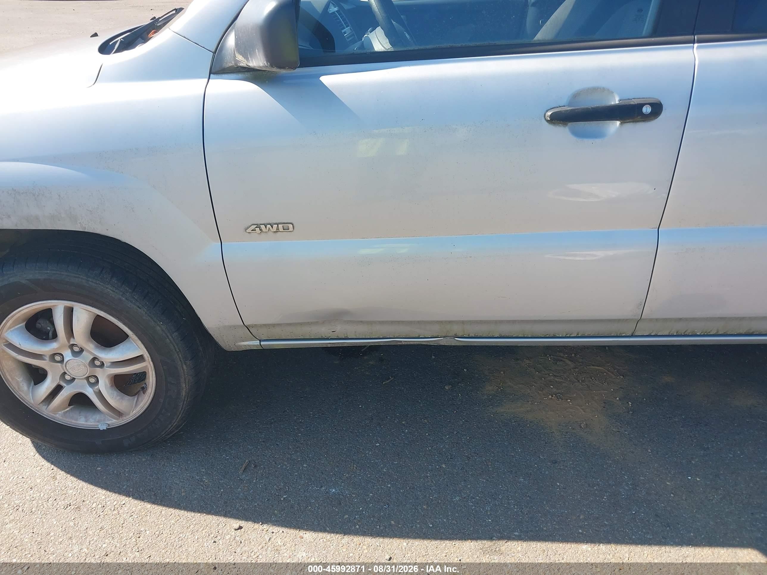 2008 Kia Sportage Lx V6 Gray vin: KNDJE723587469237