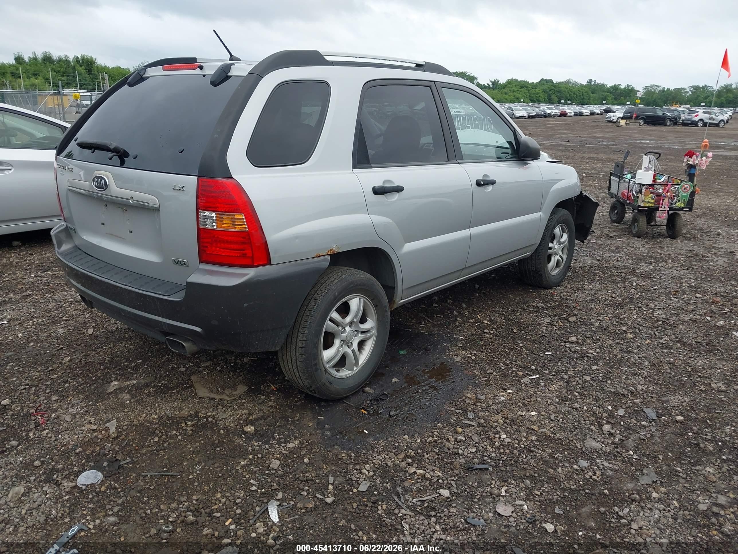 2008 Kia Sportage Lx V6 Silver vin: KNDJE723587510675