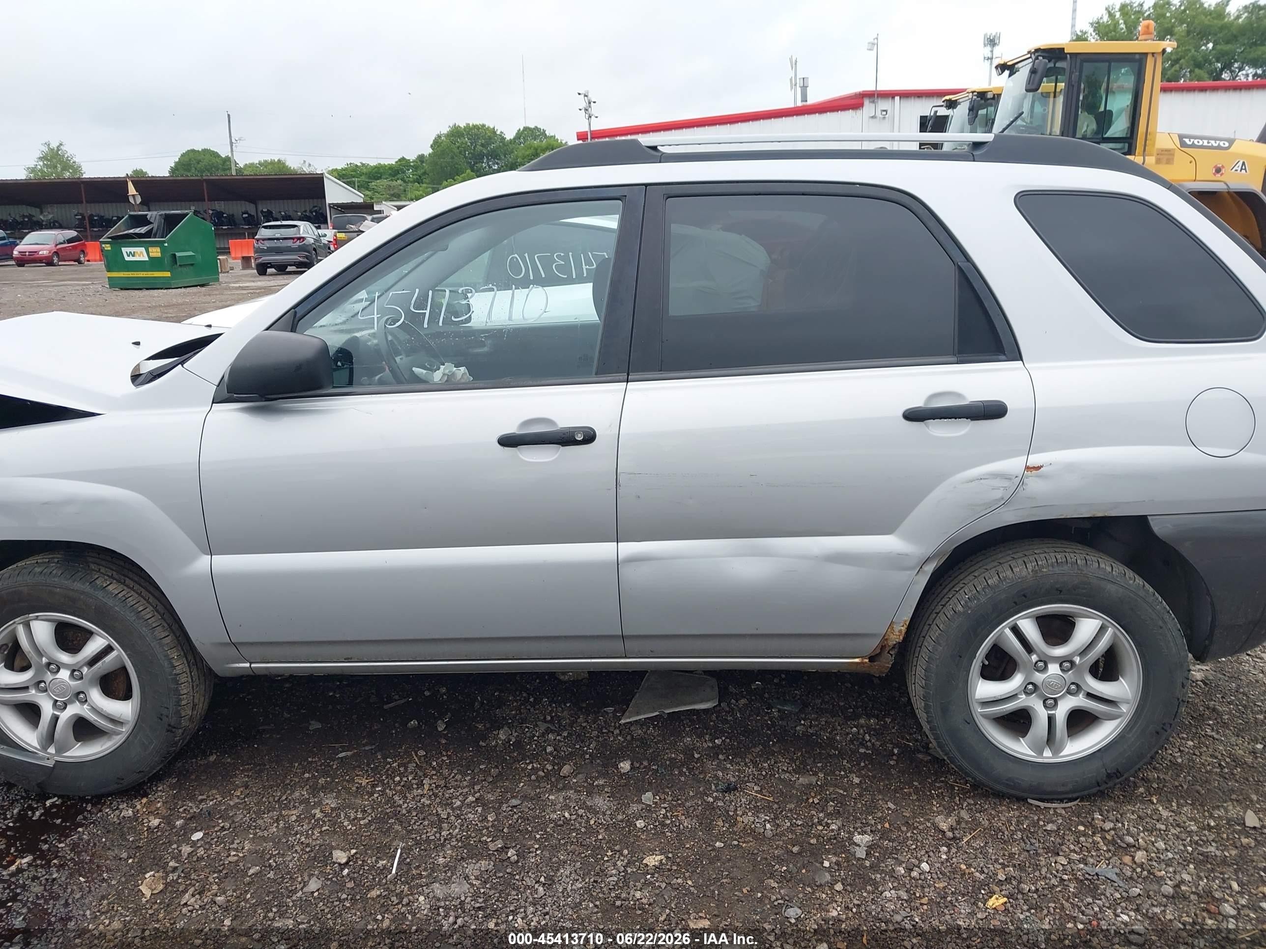 2008 Kia Sportage Lx V6 Silver vin: KNDJE723587510675