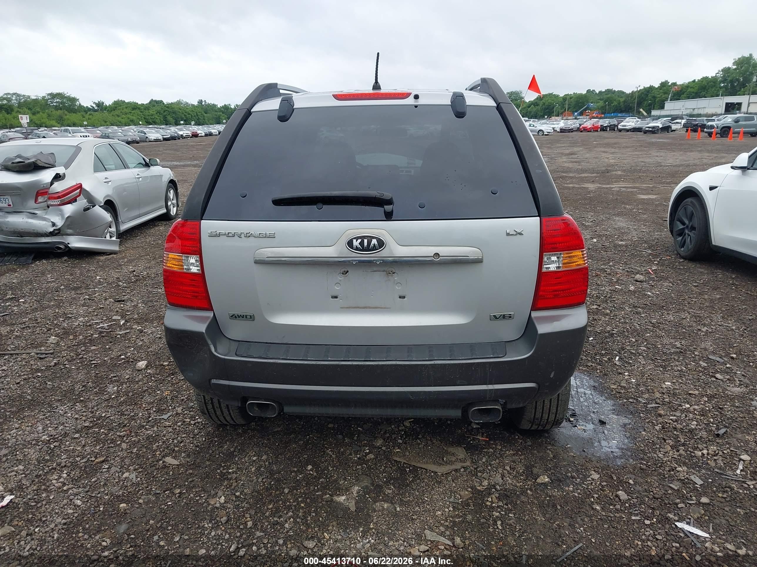 2008 Kia Sportage Lx V6 Silver vin: KNDJE723587510675