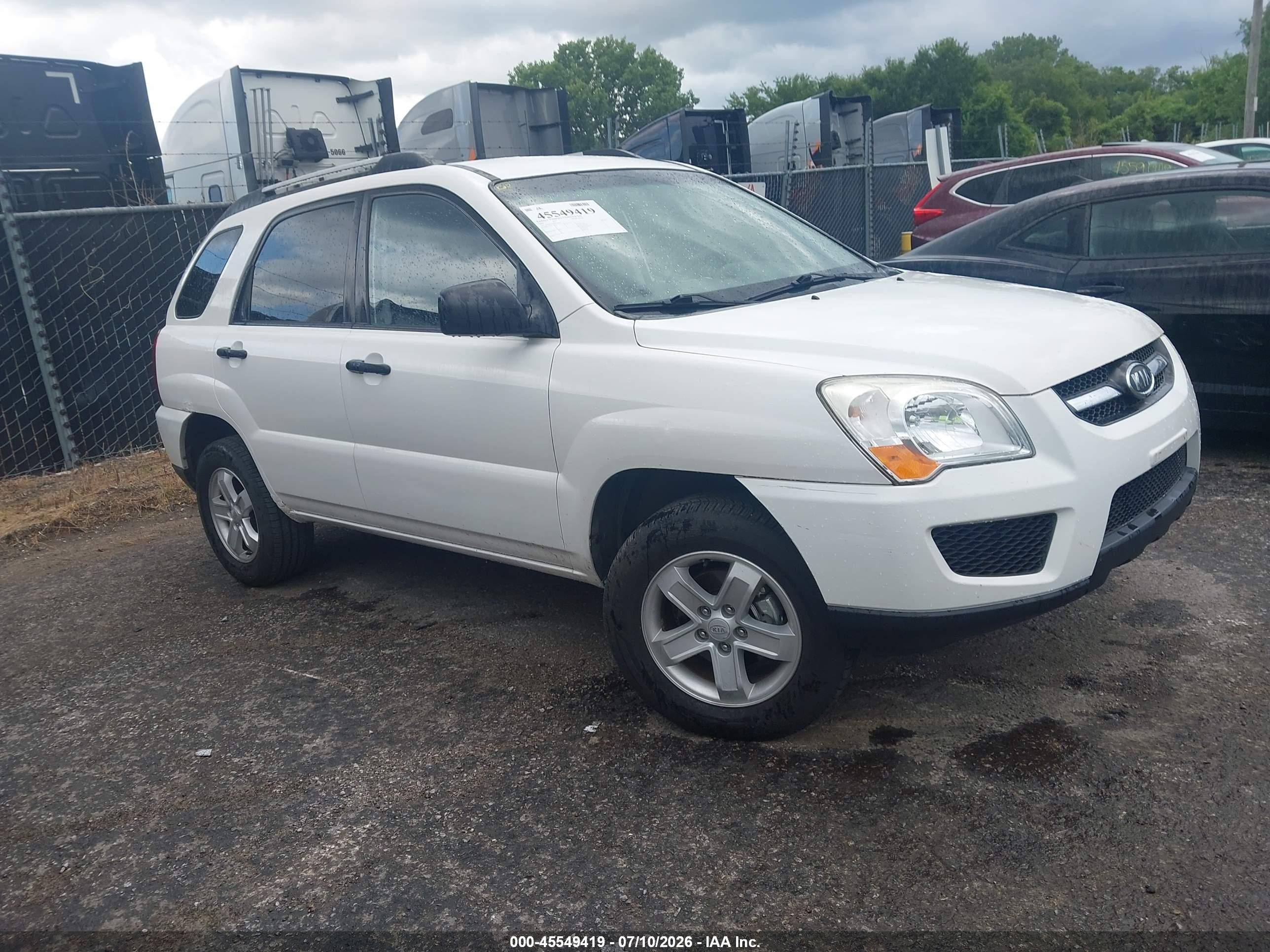 2009 Kia Sportage Lx V6 Белый vin: KNDJE723597566634
