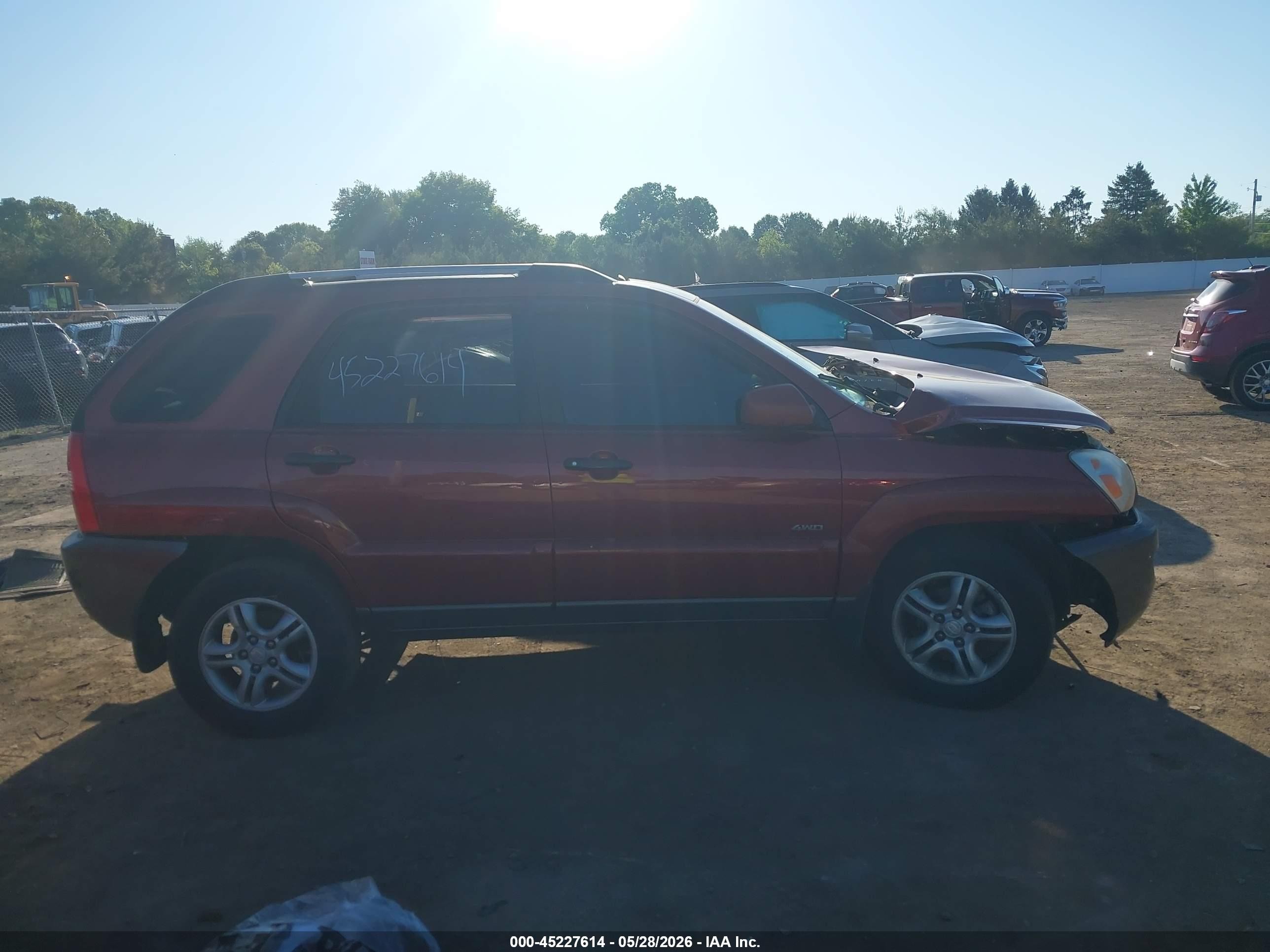 2005 Kia Sportage Ex V6/lx V6 Red vin: KNDJE723657062250