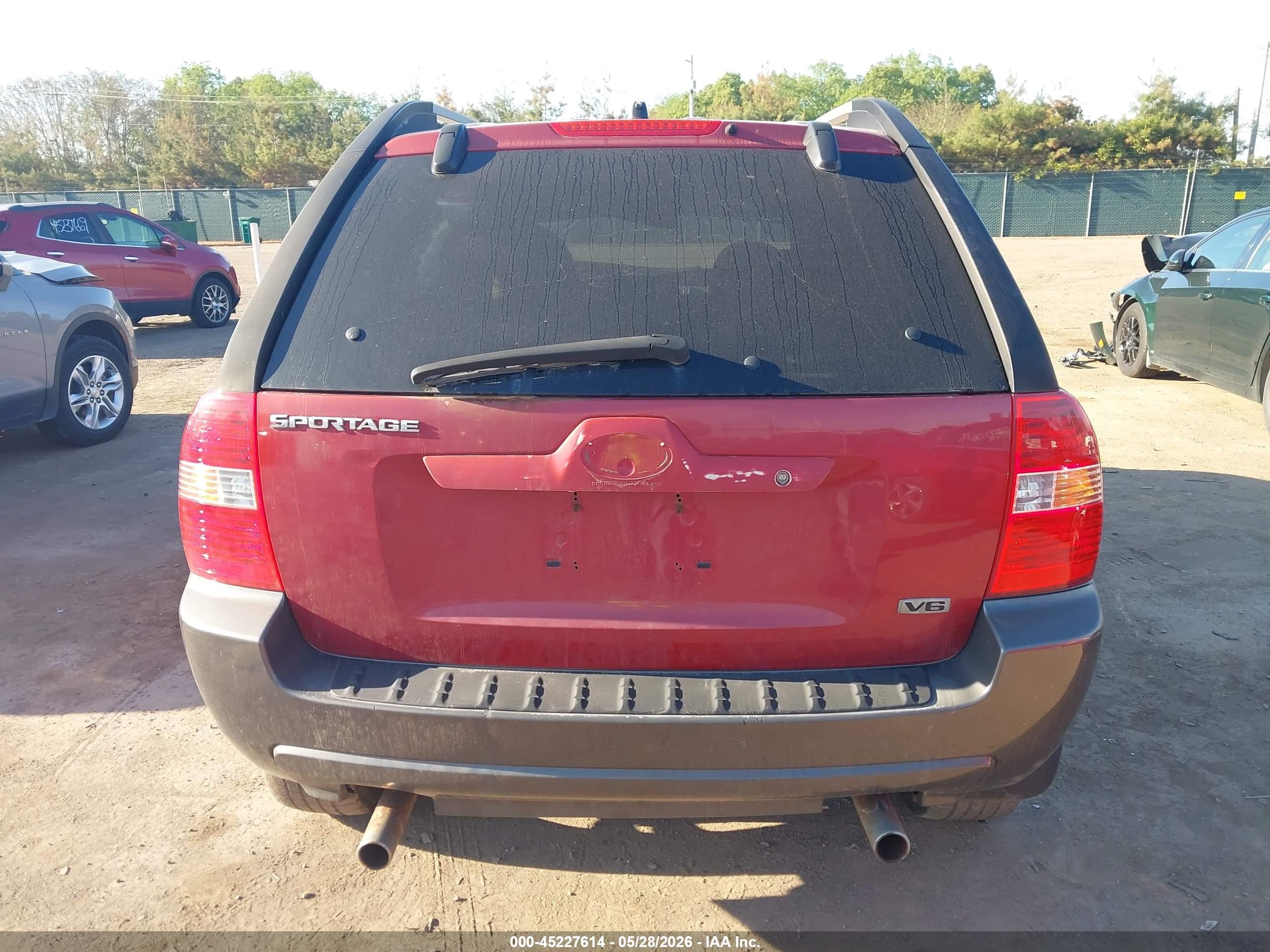 2005 Kia Sportage Ex V6/lx V6 Red vin: KNDJE723657062250