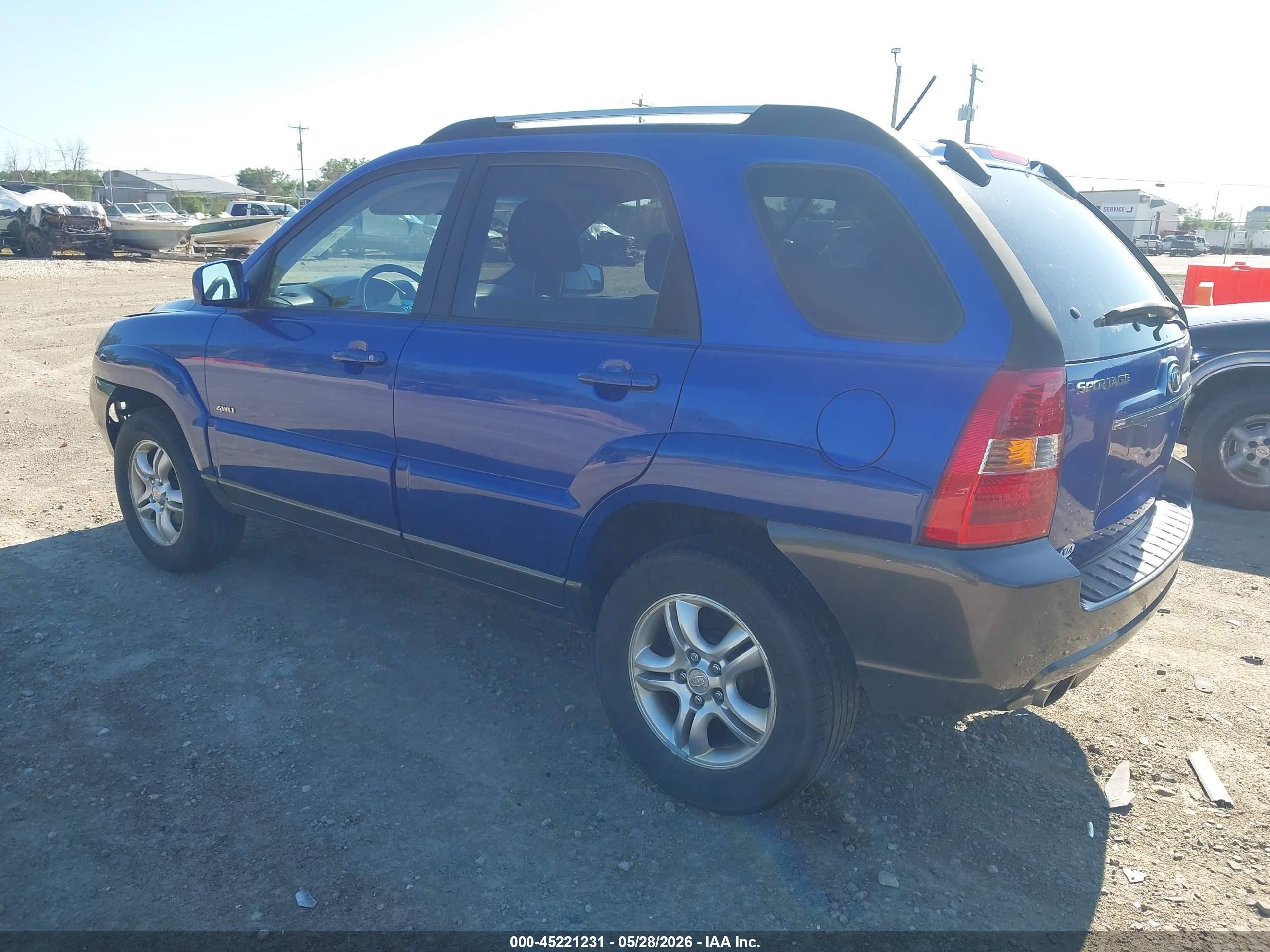 2007 Kia Sportage Ex V6 Blue vin: KNDJE723677371820