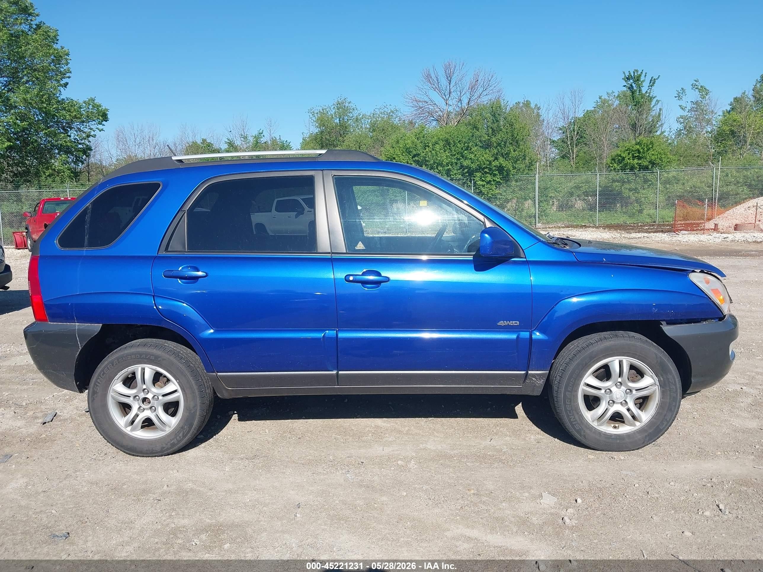 2007 Kia Sportage Ex V6 Blue vin: KNDJE723677371820