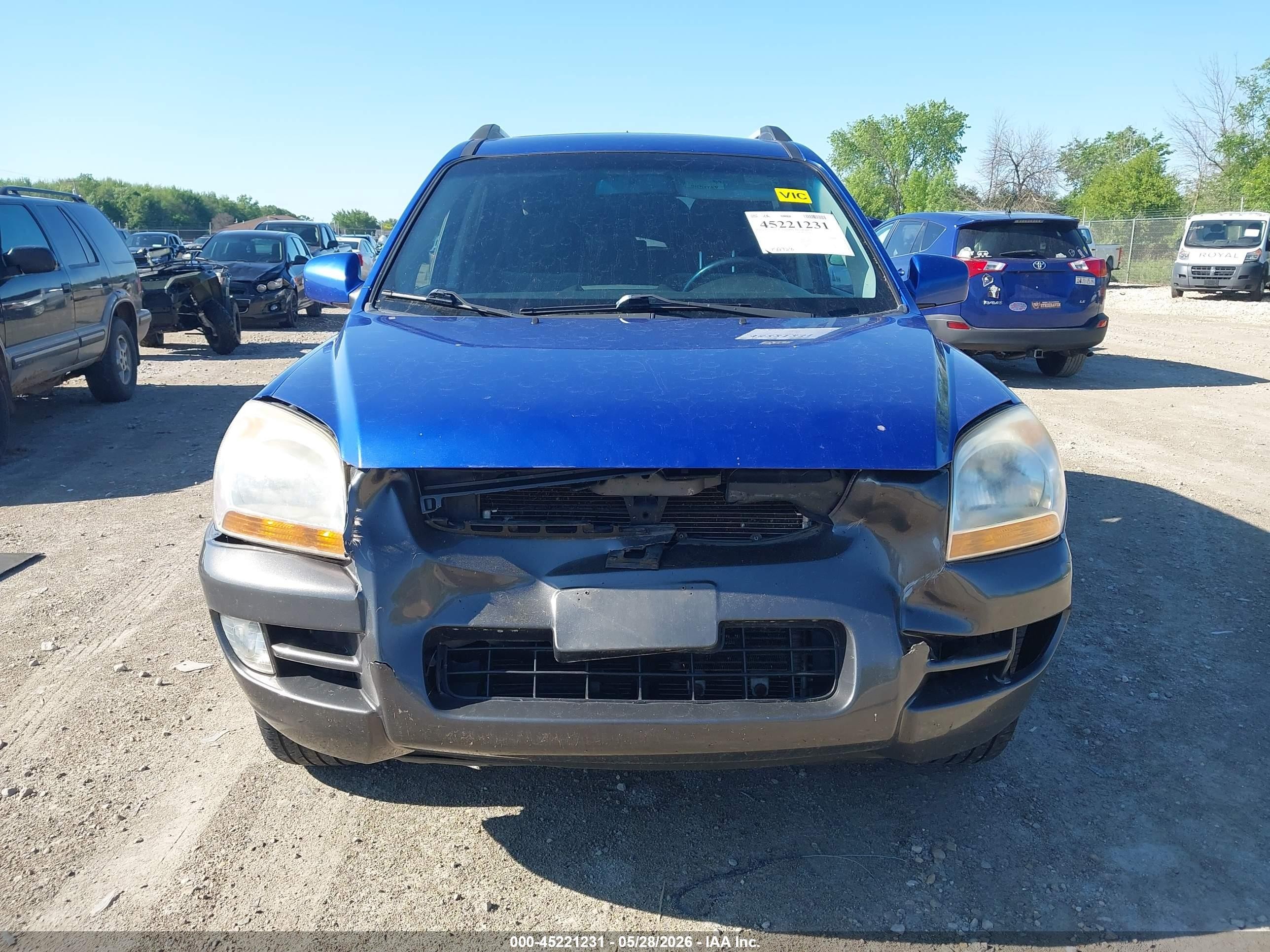 2007 Kia Sportage Ex V6 Blue vin: KNDJE723677371820
