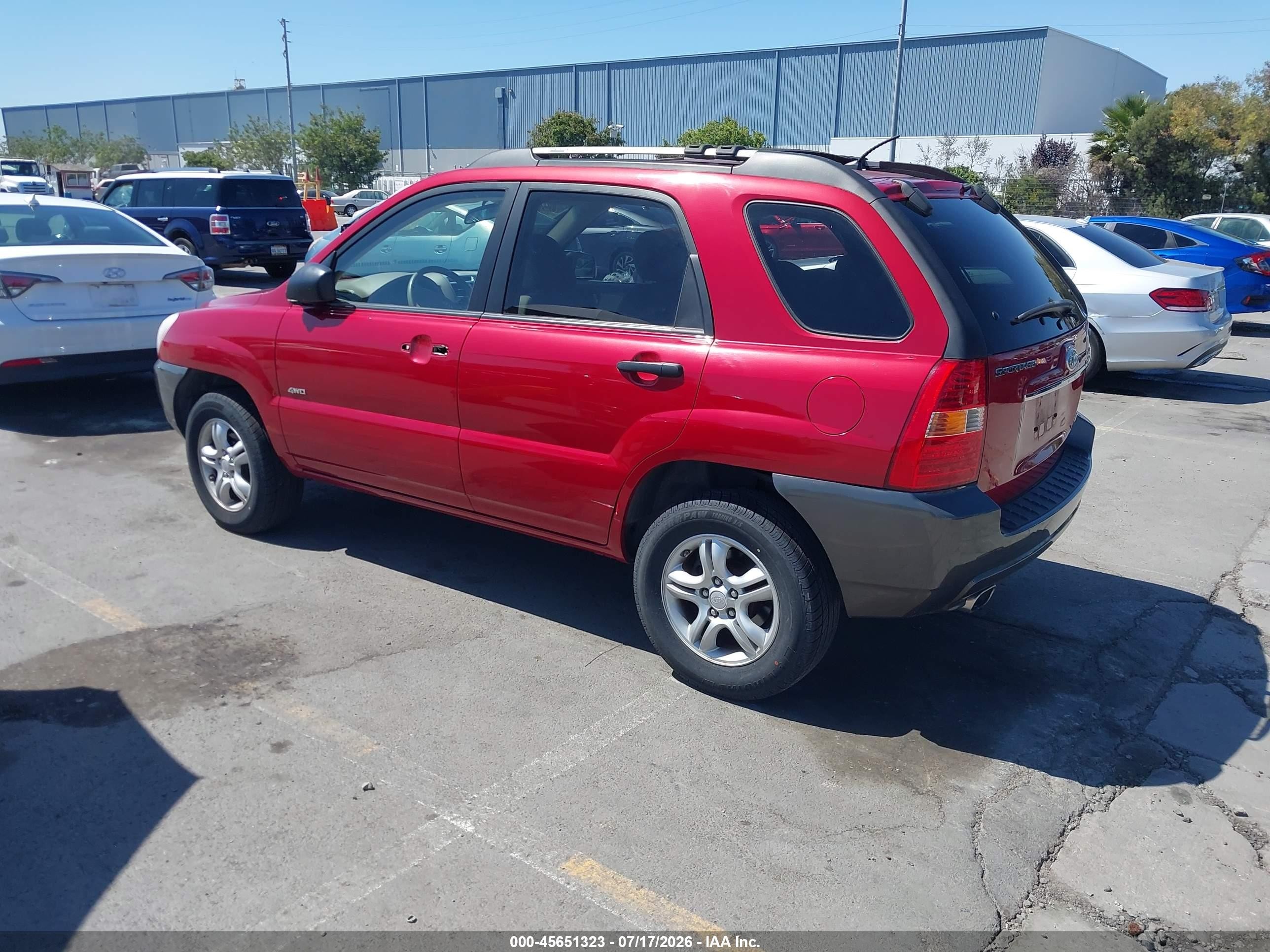 2008 Kia Sportage Lx V6 Red vin: KNDJE723687478304