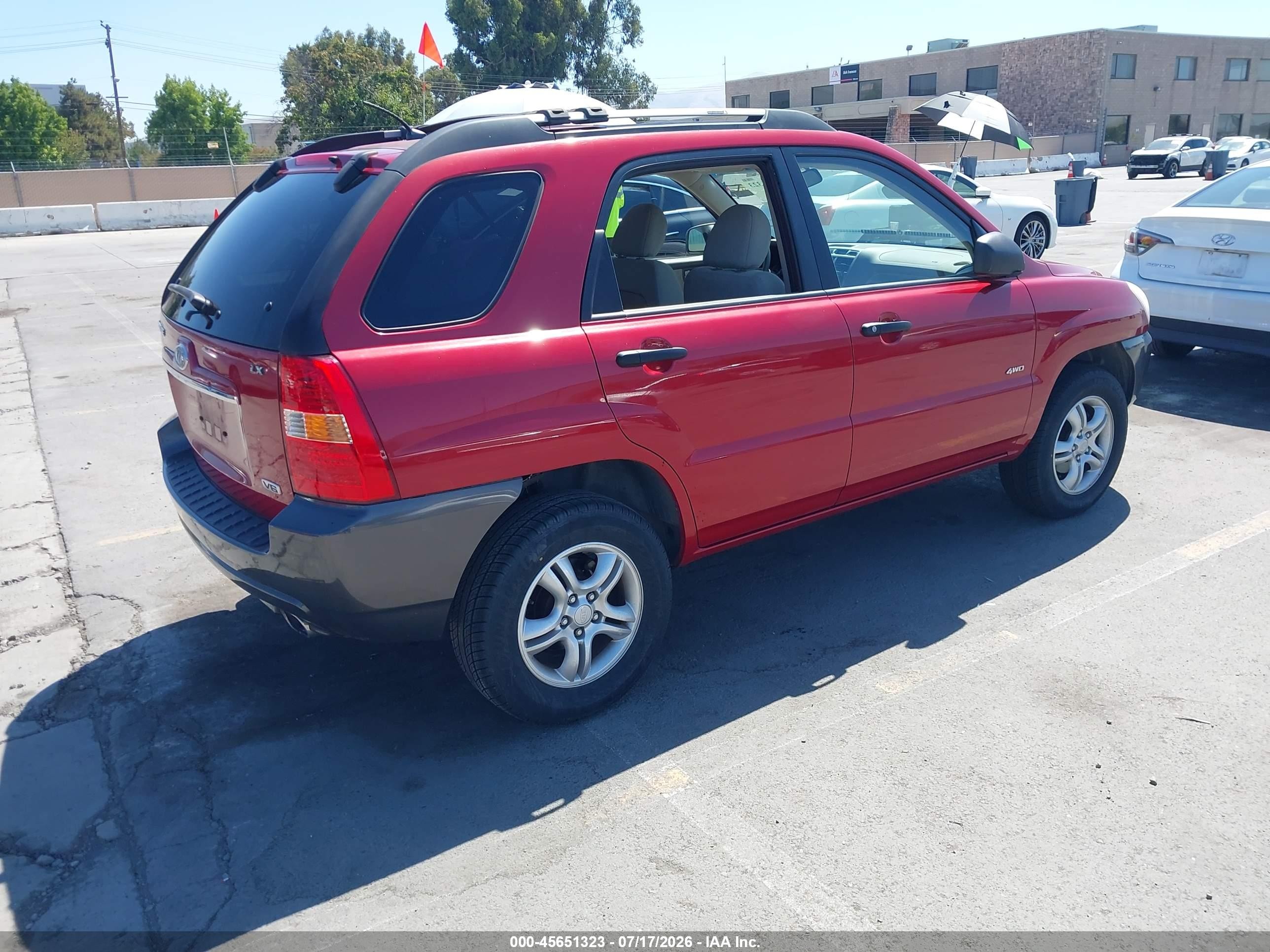 2008 Kia Sportage Lx V6 Red vin: KNDJE723687478304