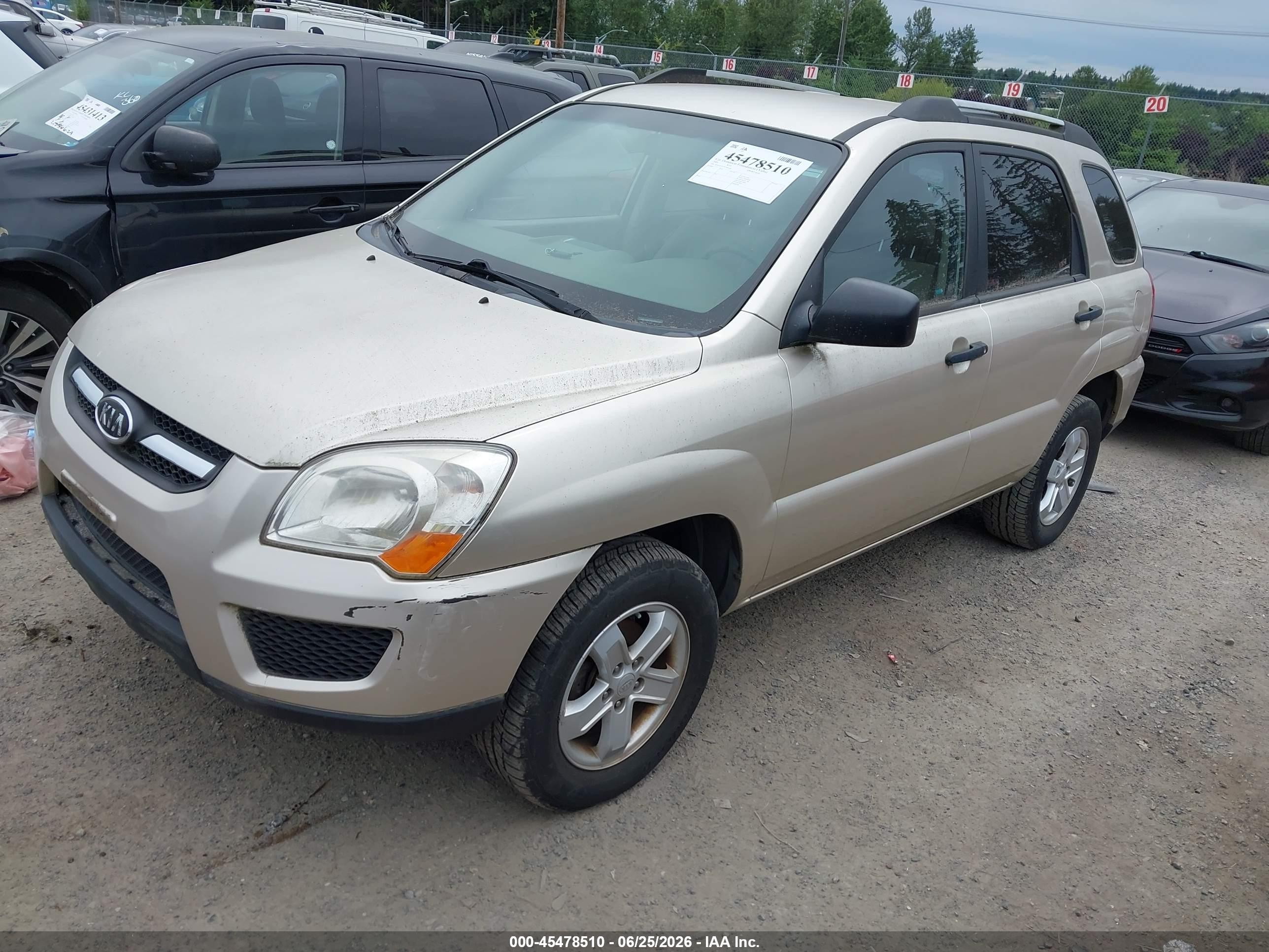 2009 Kia Sportage Lx V6 Gold vin: KNDJE723797583046