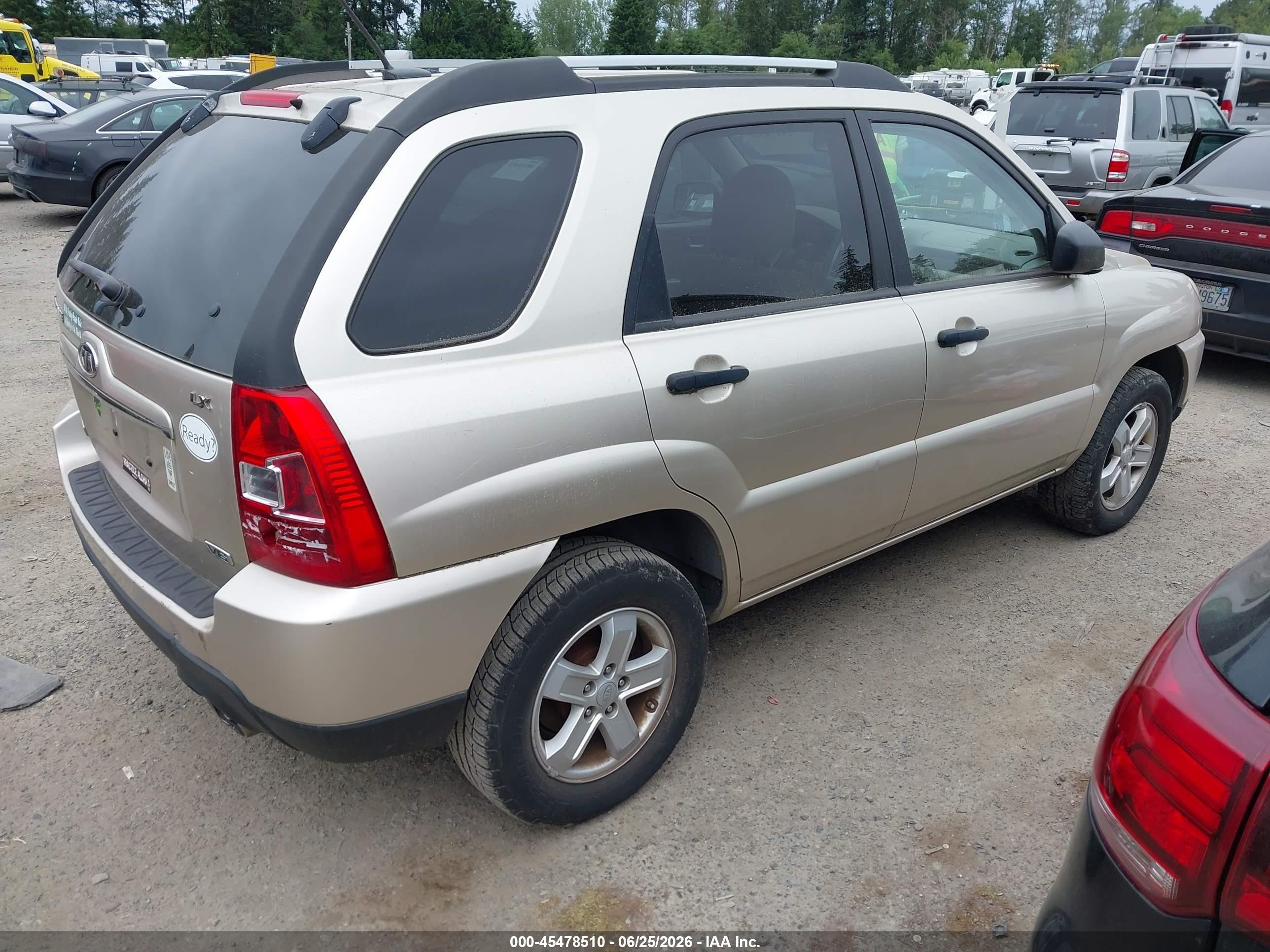 2009 Kia Sportage Lx V6 Gold vin: KNDJE723797583046