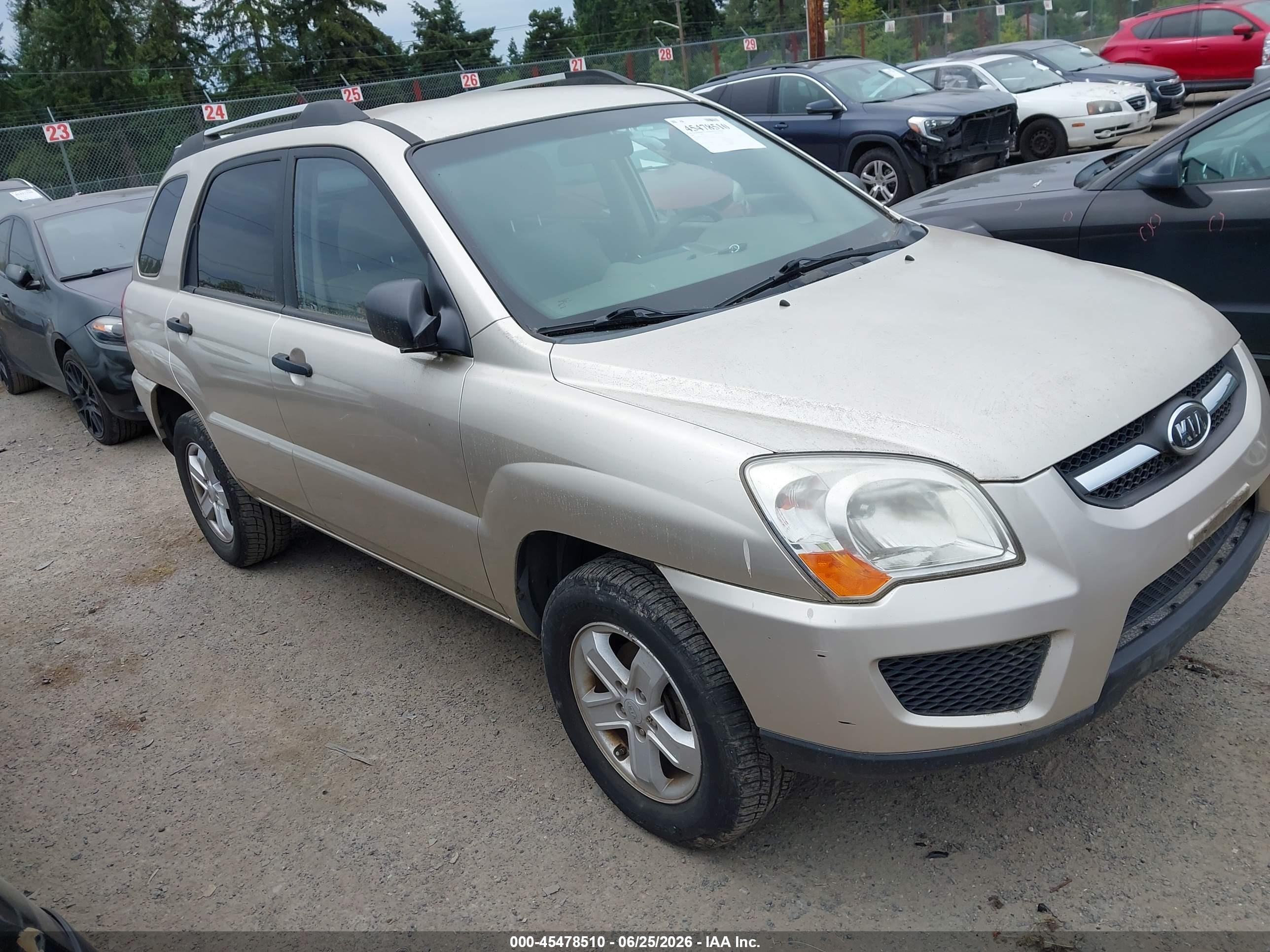 2009 Kia Sportage Lx V6 Gold vin: KNDJE723797583046