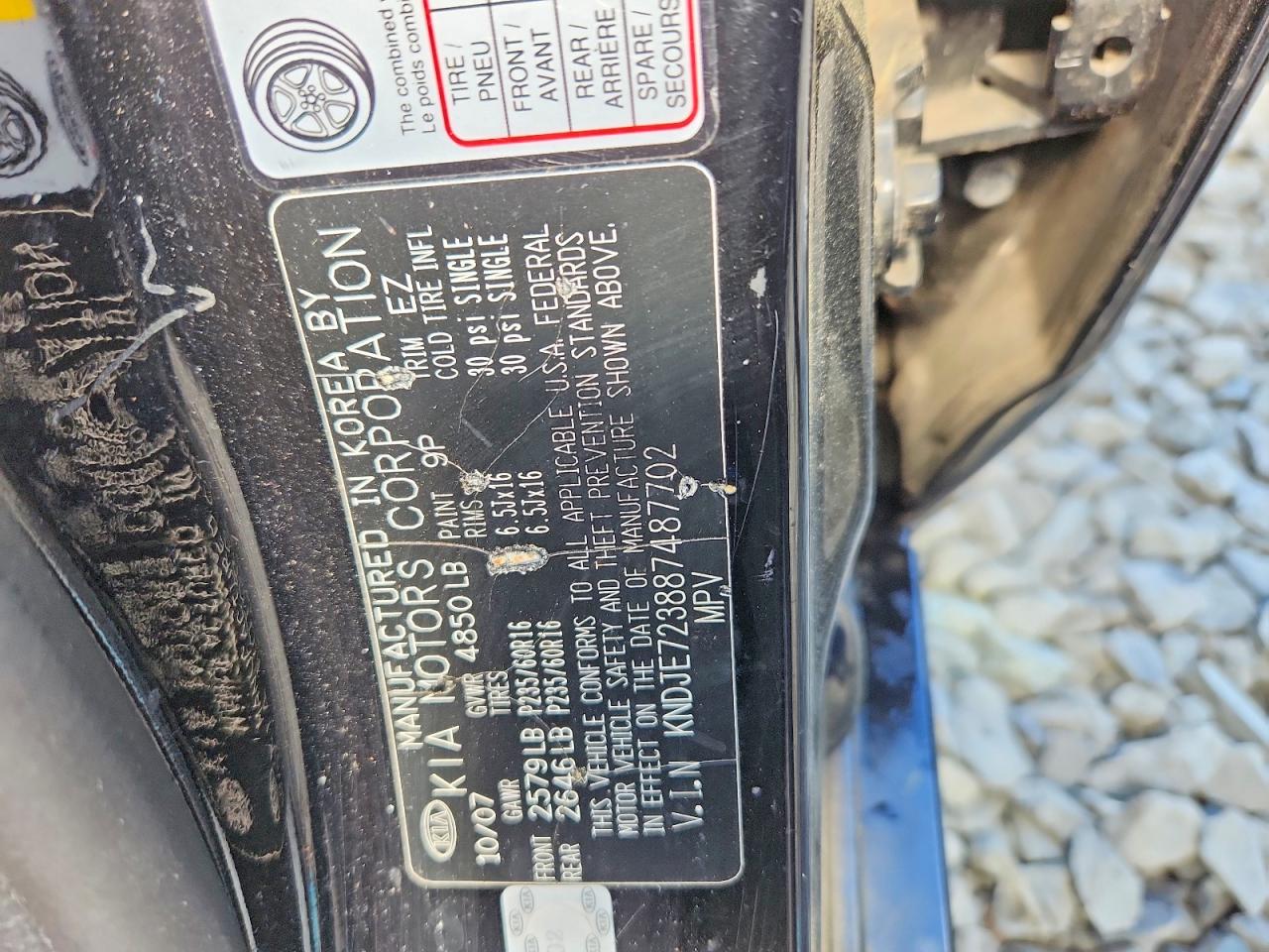 2008 Kia Sportage Lx Black vin: KNDJE723887487702