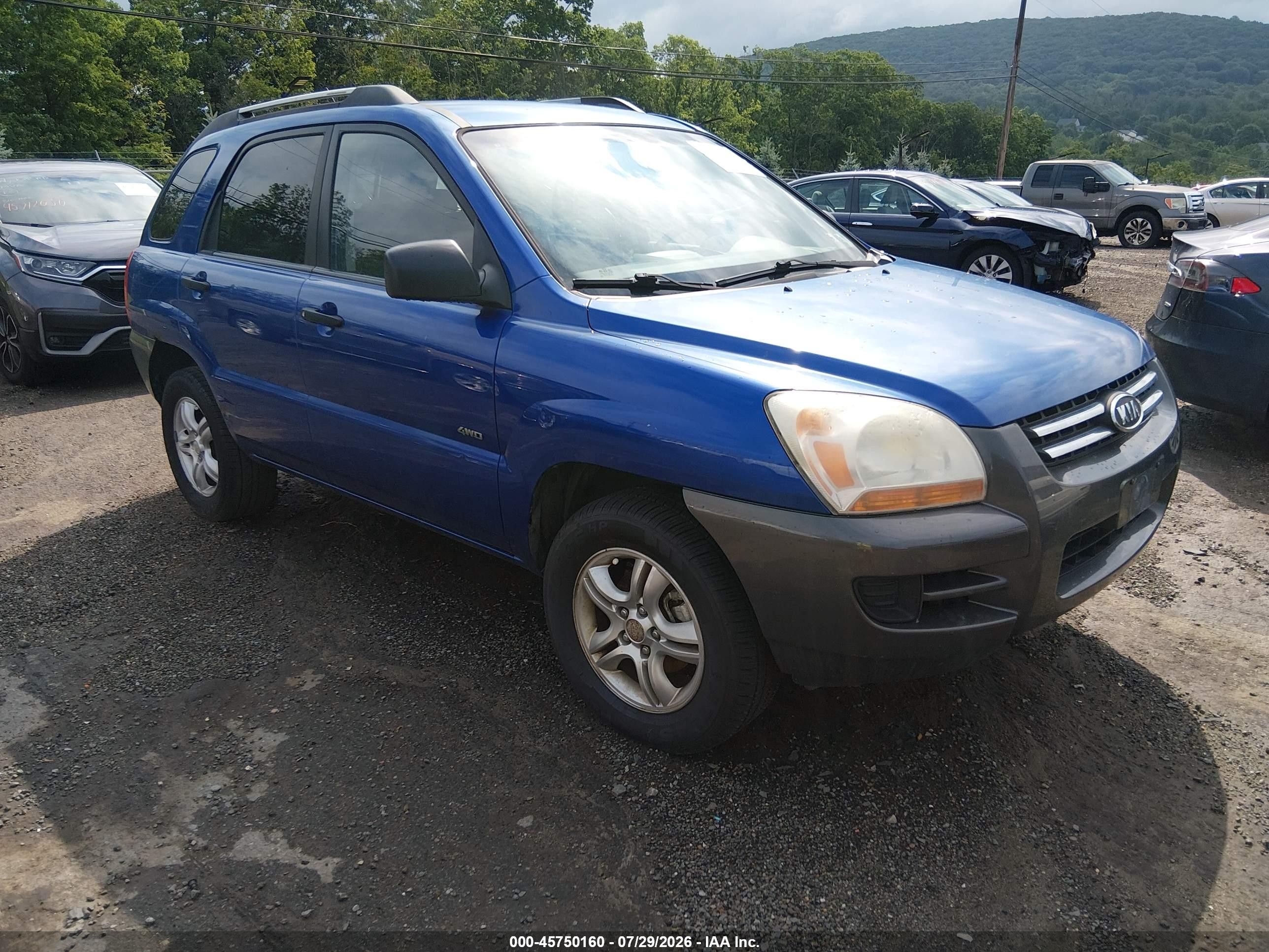 2007 Kia Sportage Lx V6 Blue vin: KNDJE723977333983