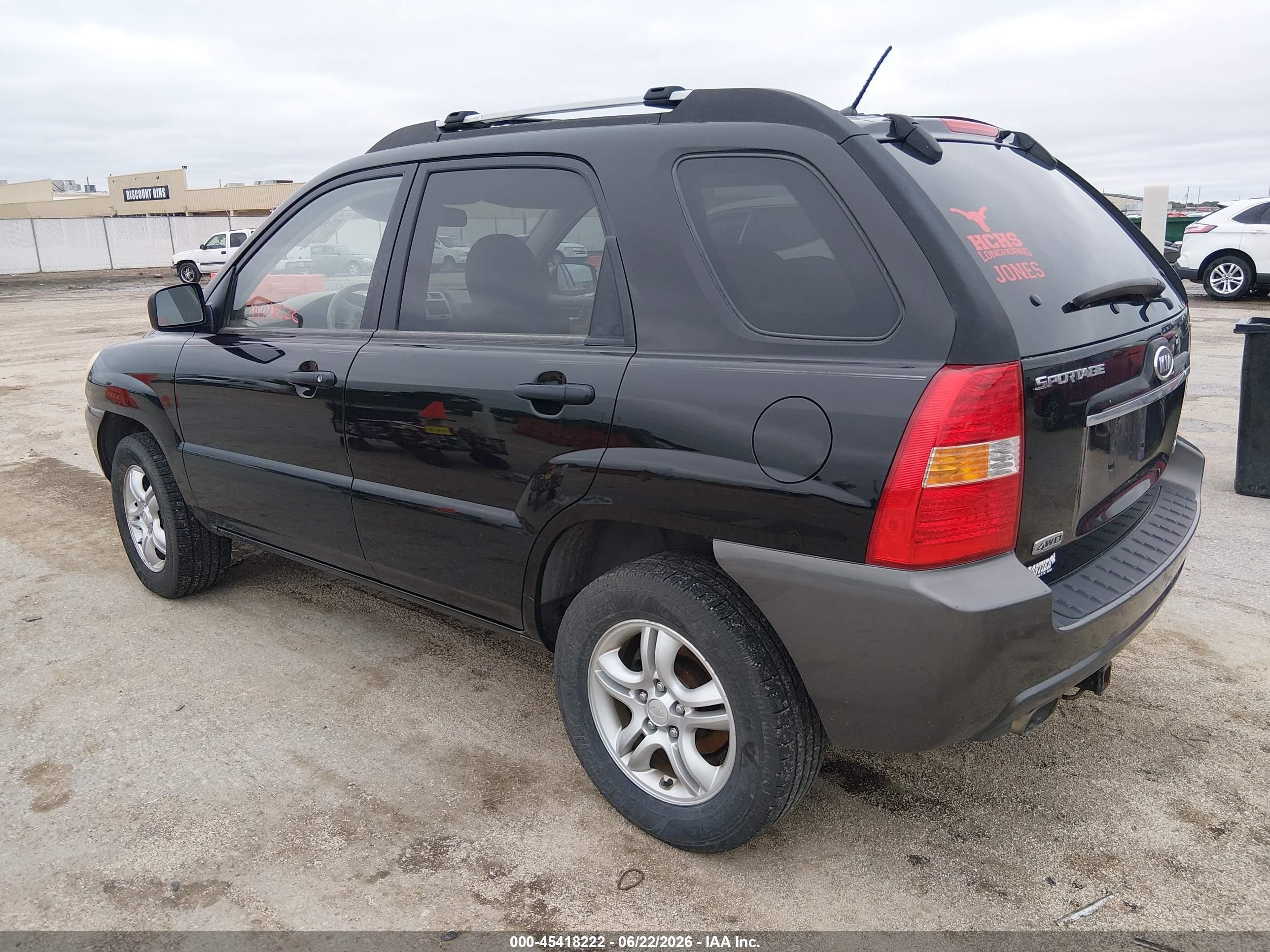2008 Kia Sportage Lx V6 Black vin: KNDJE723987532503