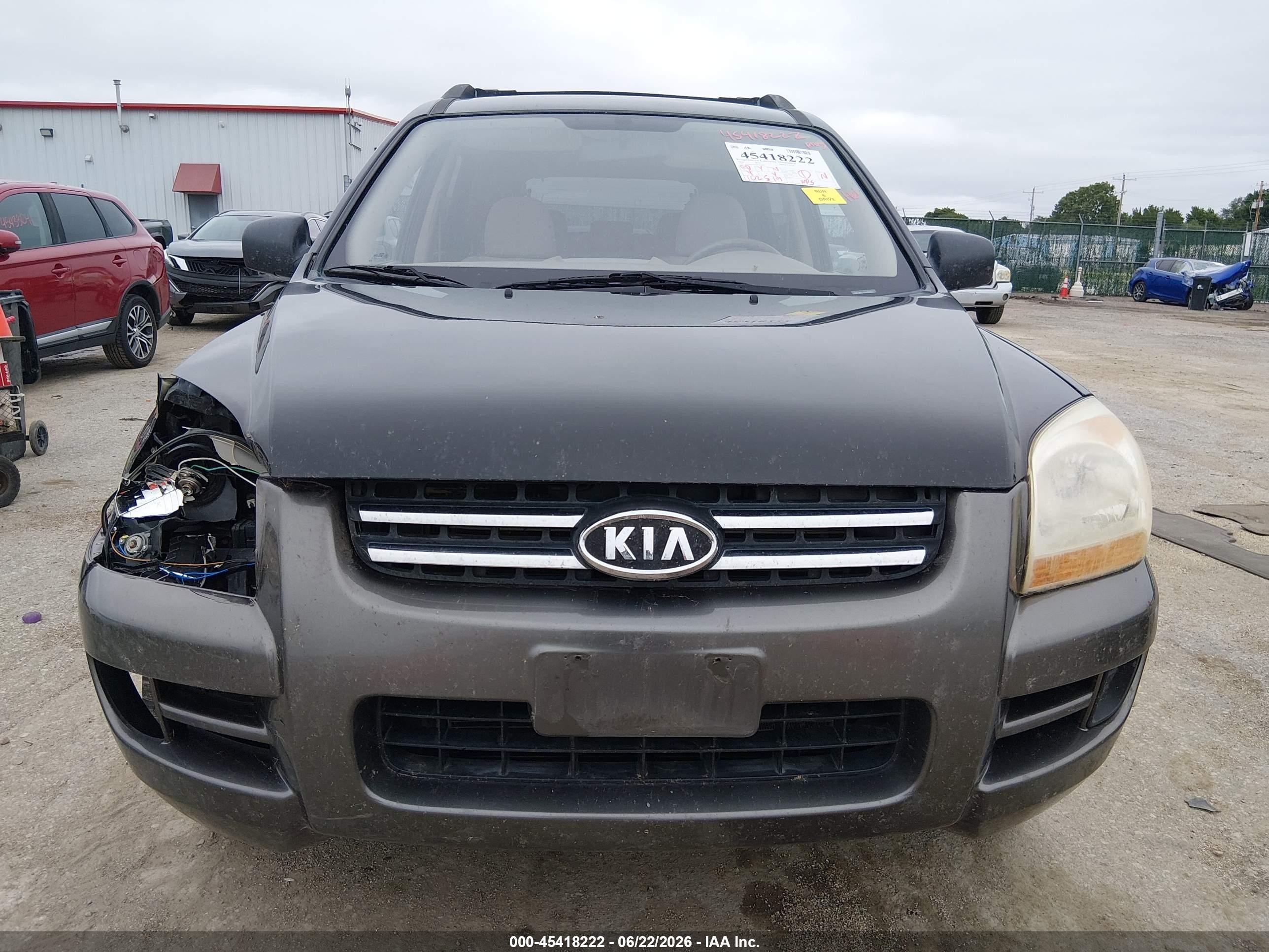2008 Kia Sportage Lx V6 Black vin: KNDJE723987532503