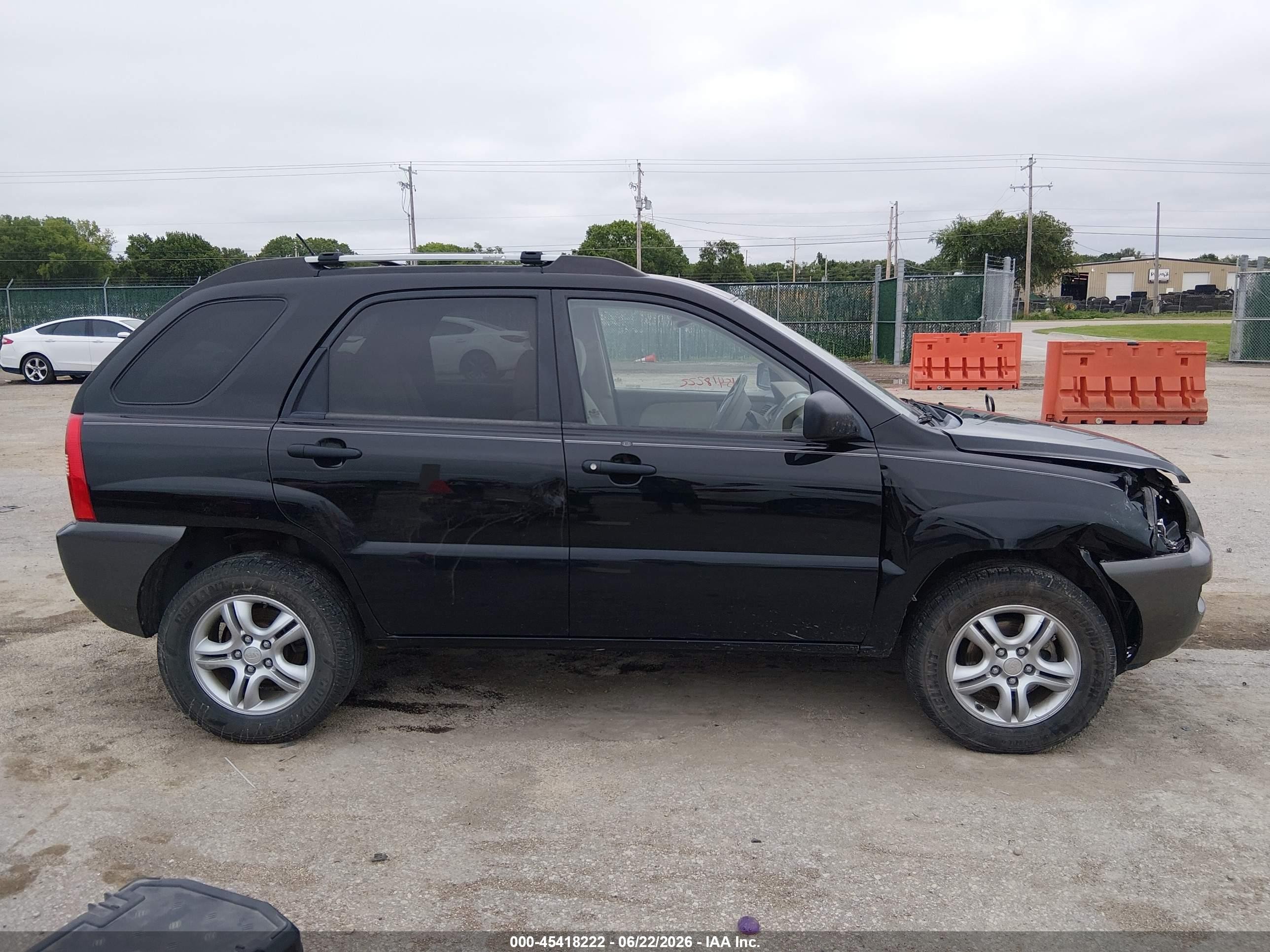 2008 Kia Sportage Lx V6 Black vin: KNDJE723987532503