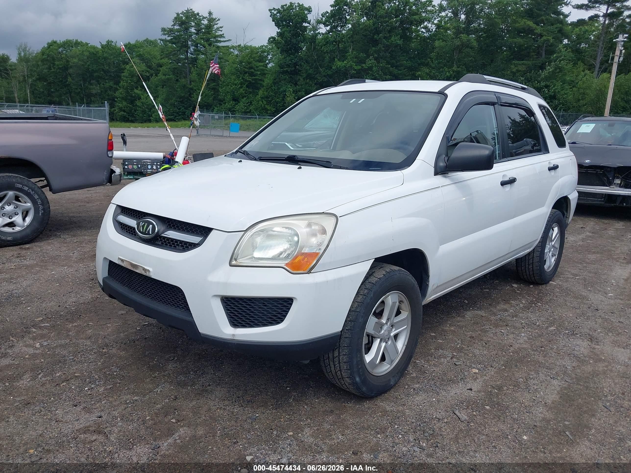 2009 Kia Sportage Lx V6 White vin: KNDJE723997572470
