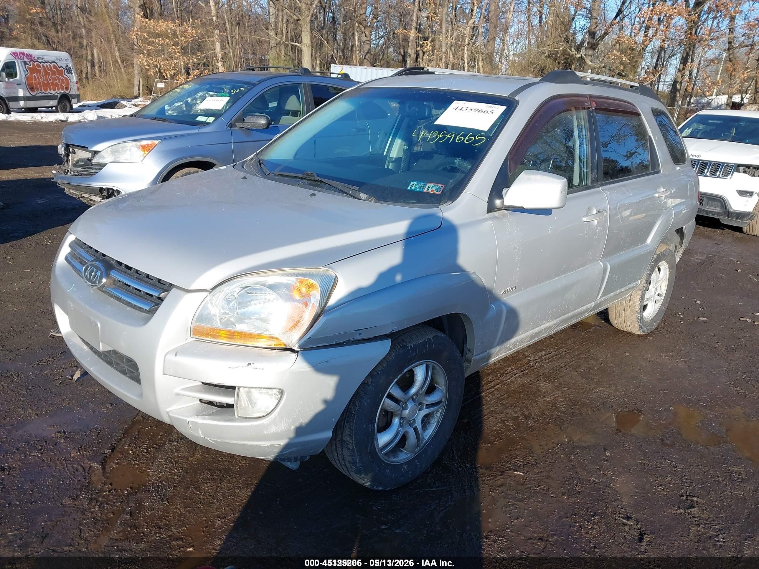 2005 Kia Sportage Ex V6/lx V6 Silver vin: KNDJE723X57063014
