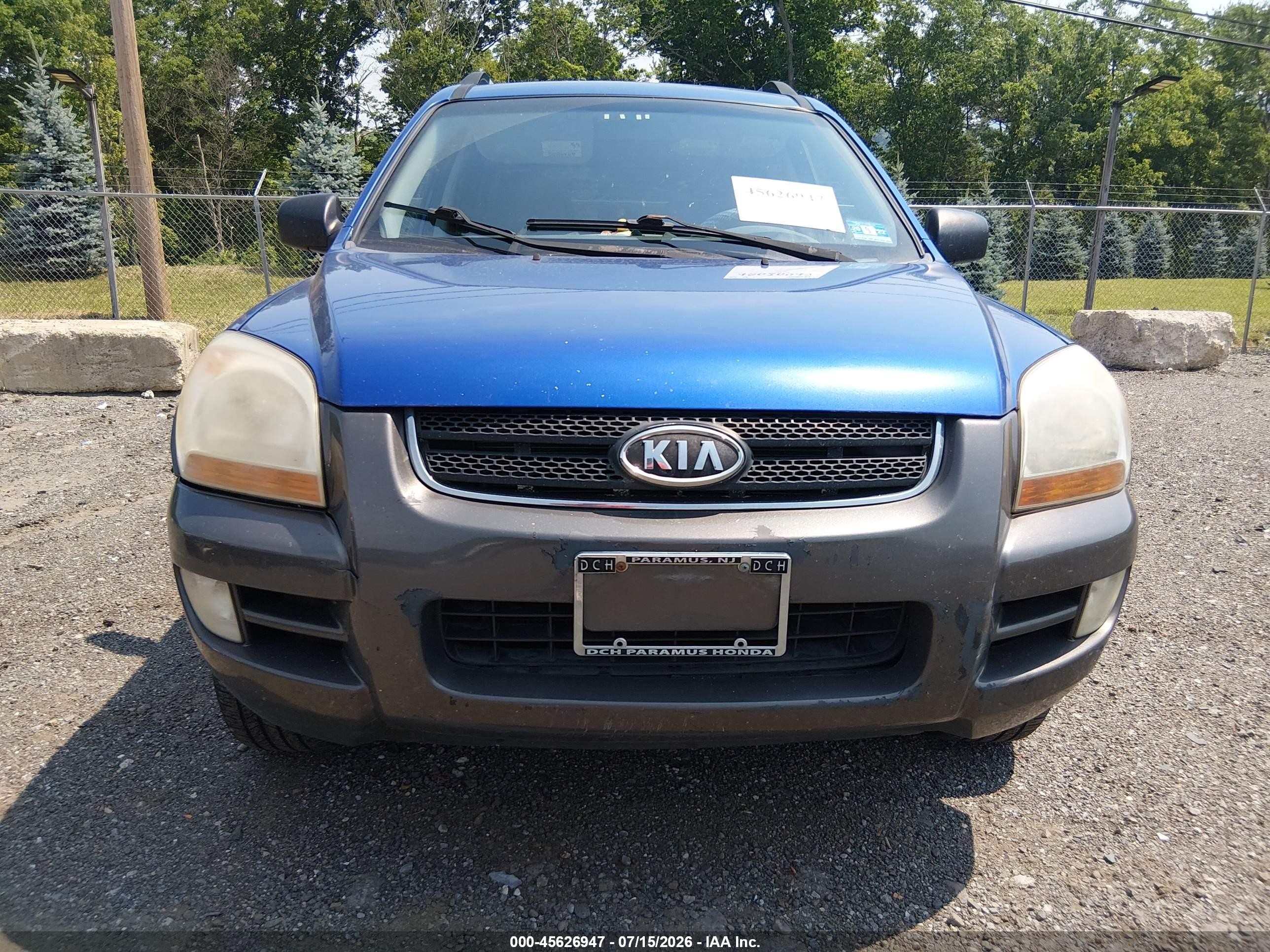 2007 Kia Sportage Lx V6 Blue vin: KNDJE723X77446325