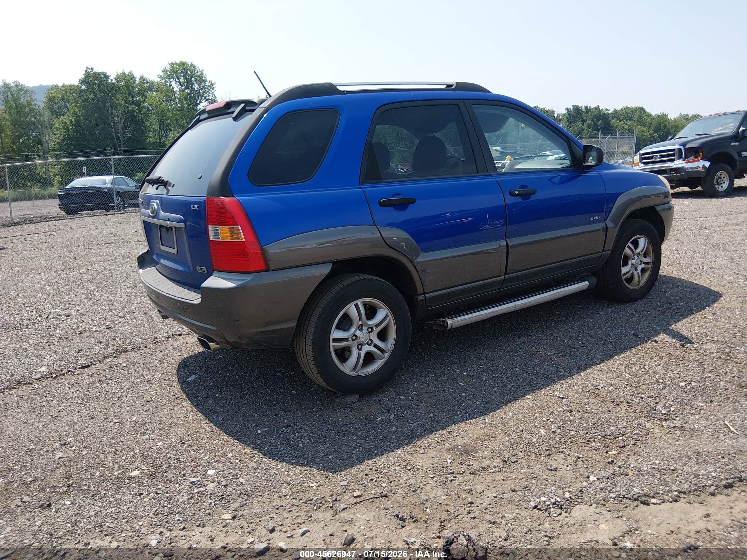 2007 Kia Sportage Lx V6 Blue vin: KNDJE723X77446325