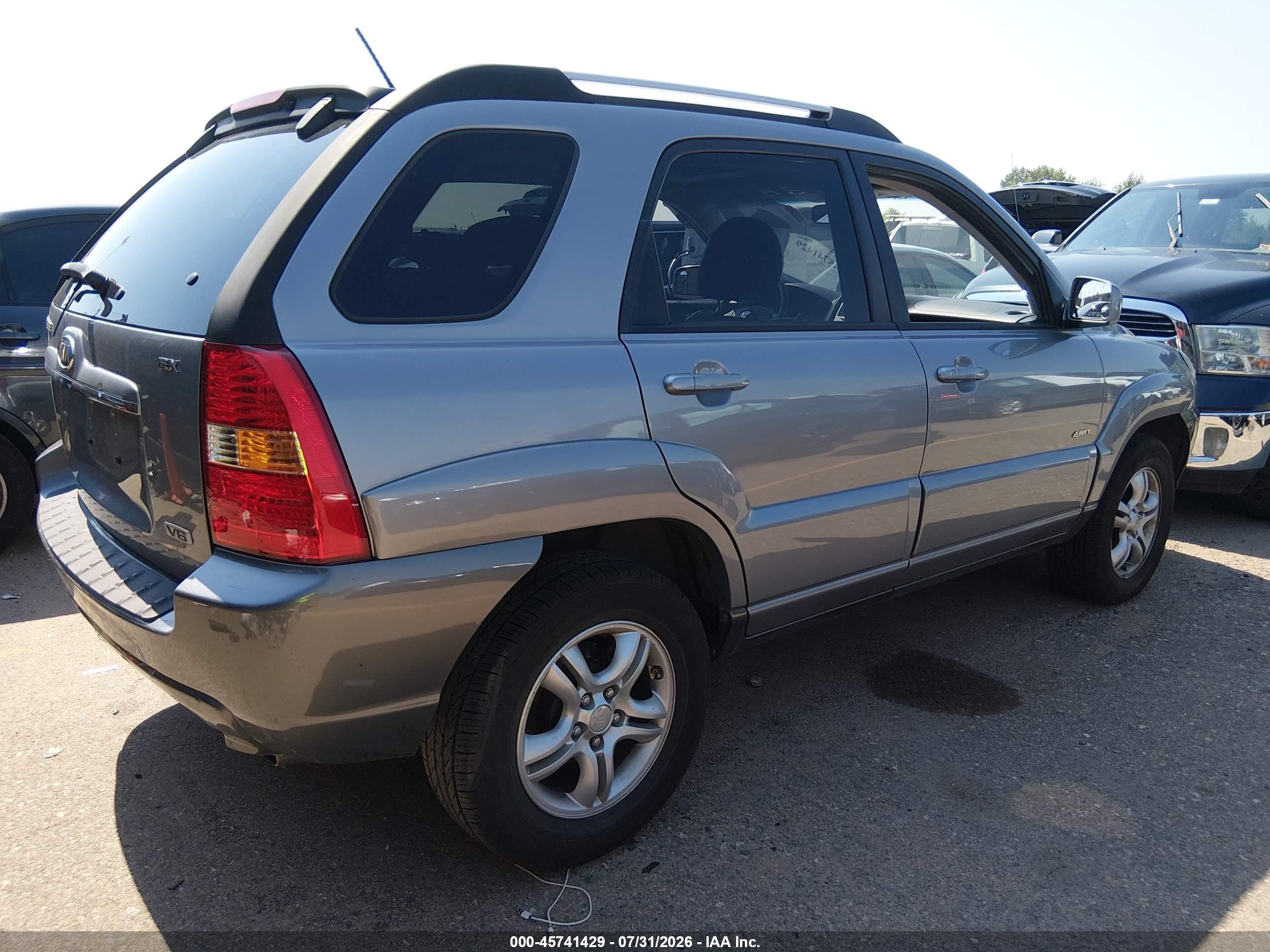 2008 Kia Sportage Ex V6 Gray vin: KNDJE723X87484123